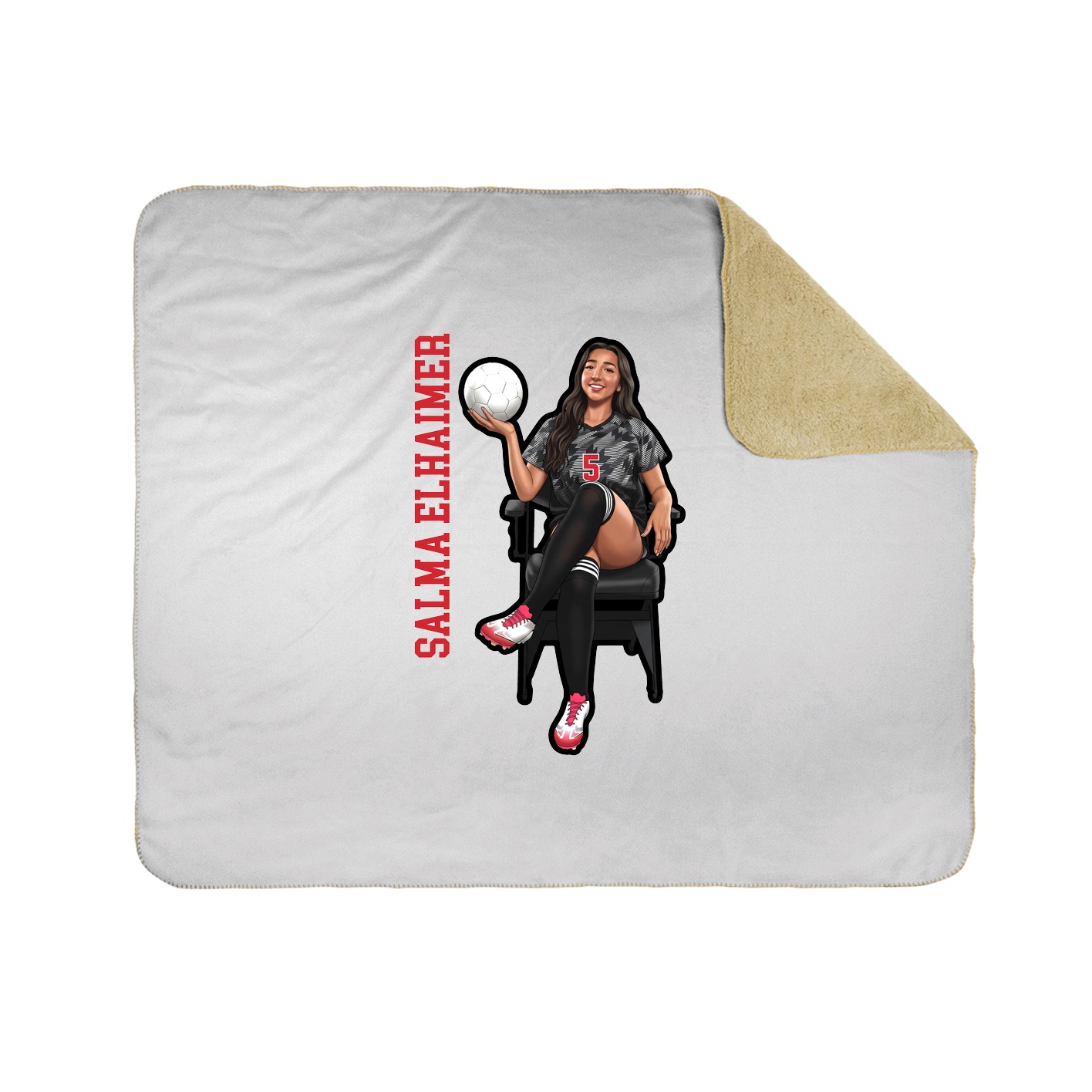 Throw Blanket — Name Vertical in White