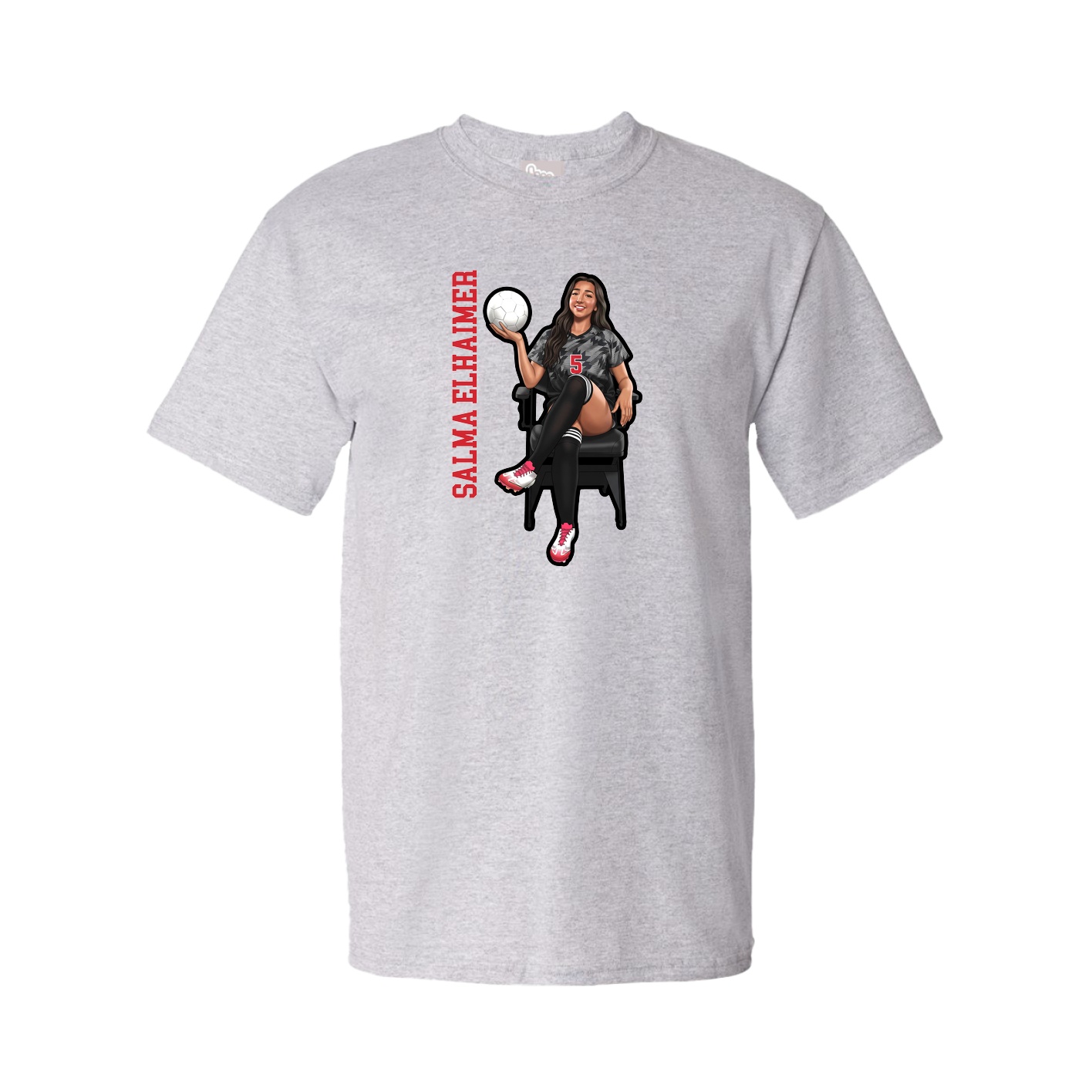 Tee — Name Vertical in Grey
