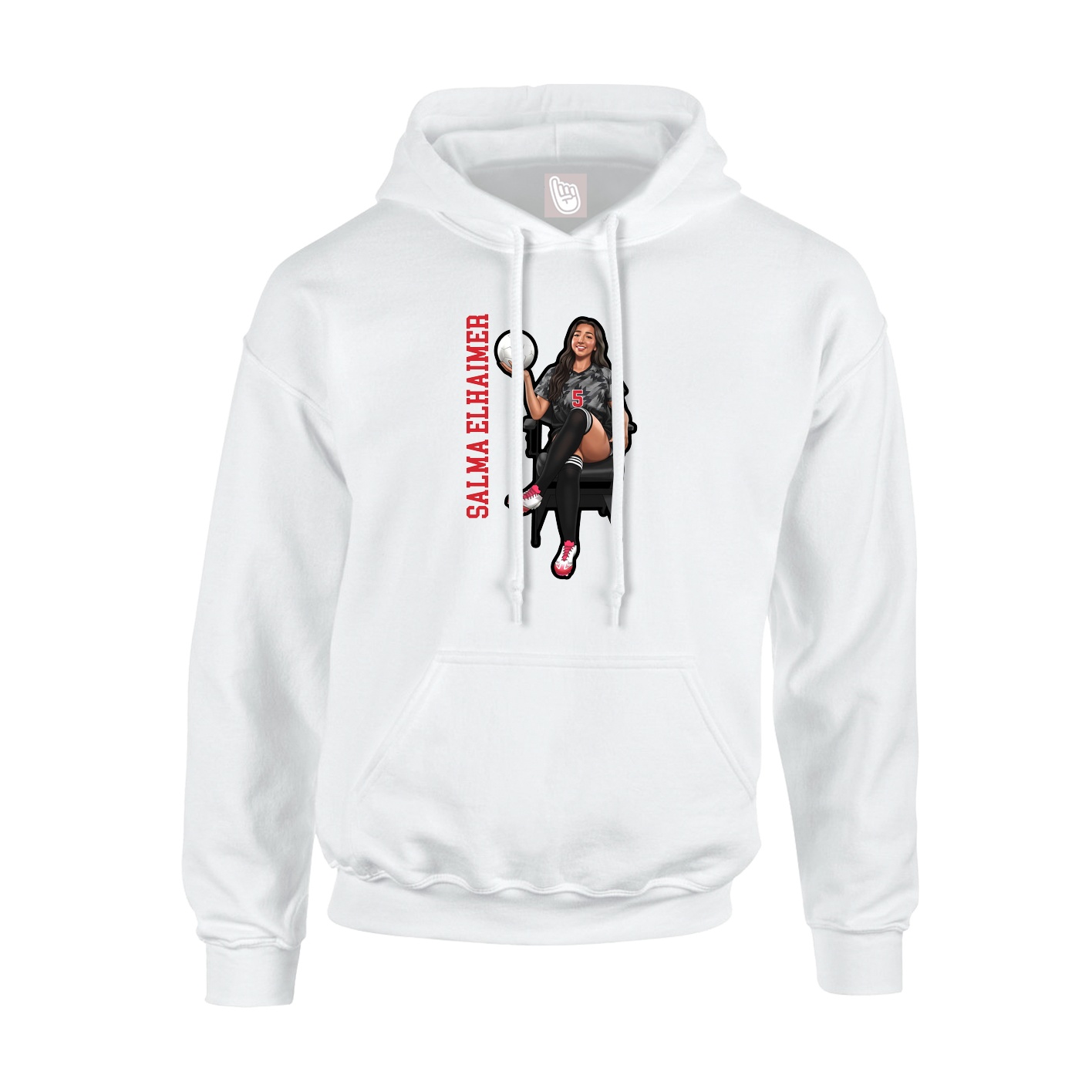 Youth Hoodie — Name Vertical in White