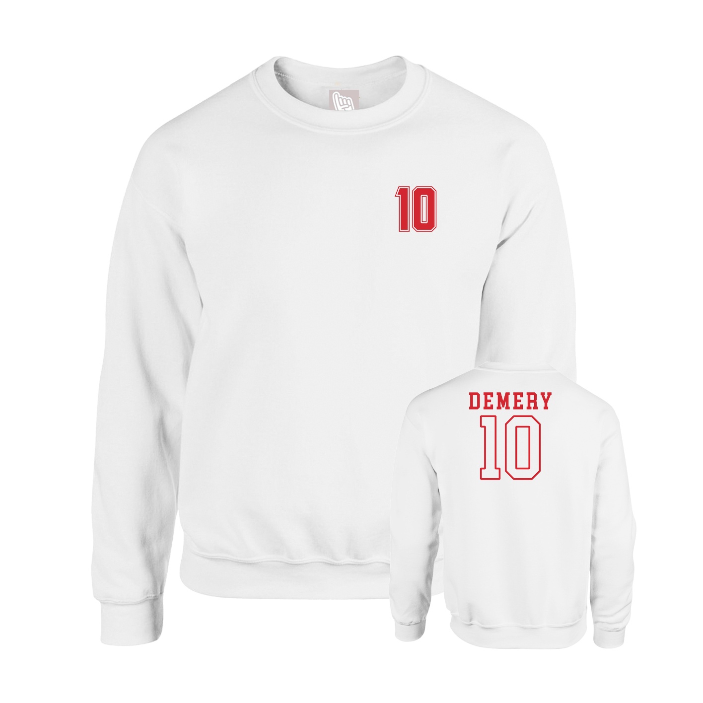 Fleece Crew — Chest Back in White