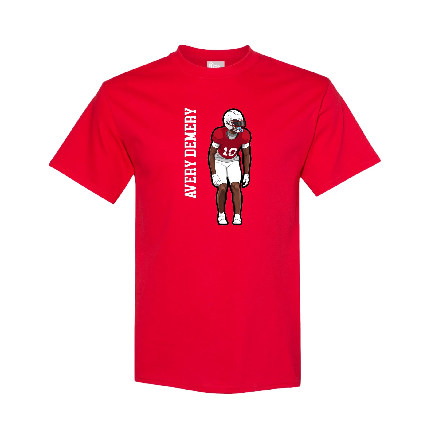 Youth Tee — Name Vertical in Red
