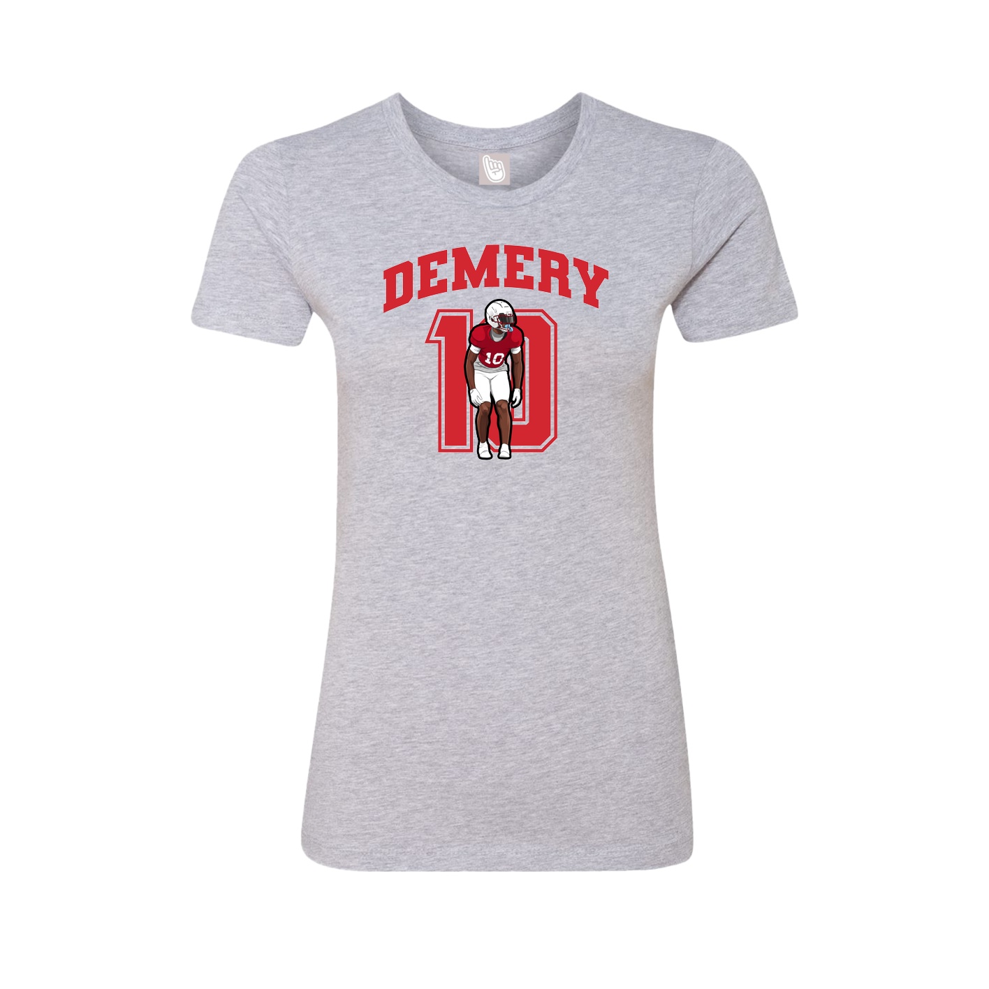 Fitted Women's Tee — Number in Grey