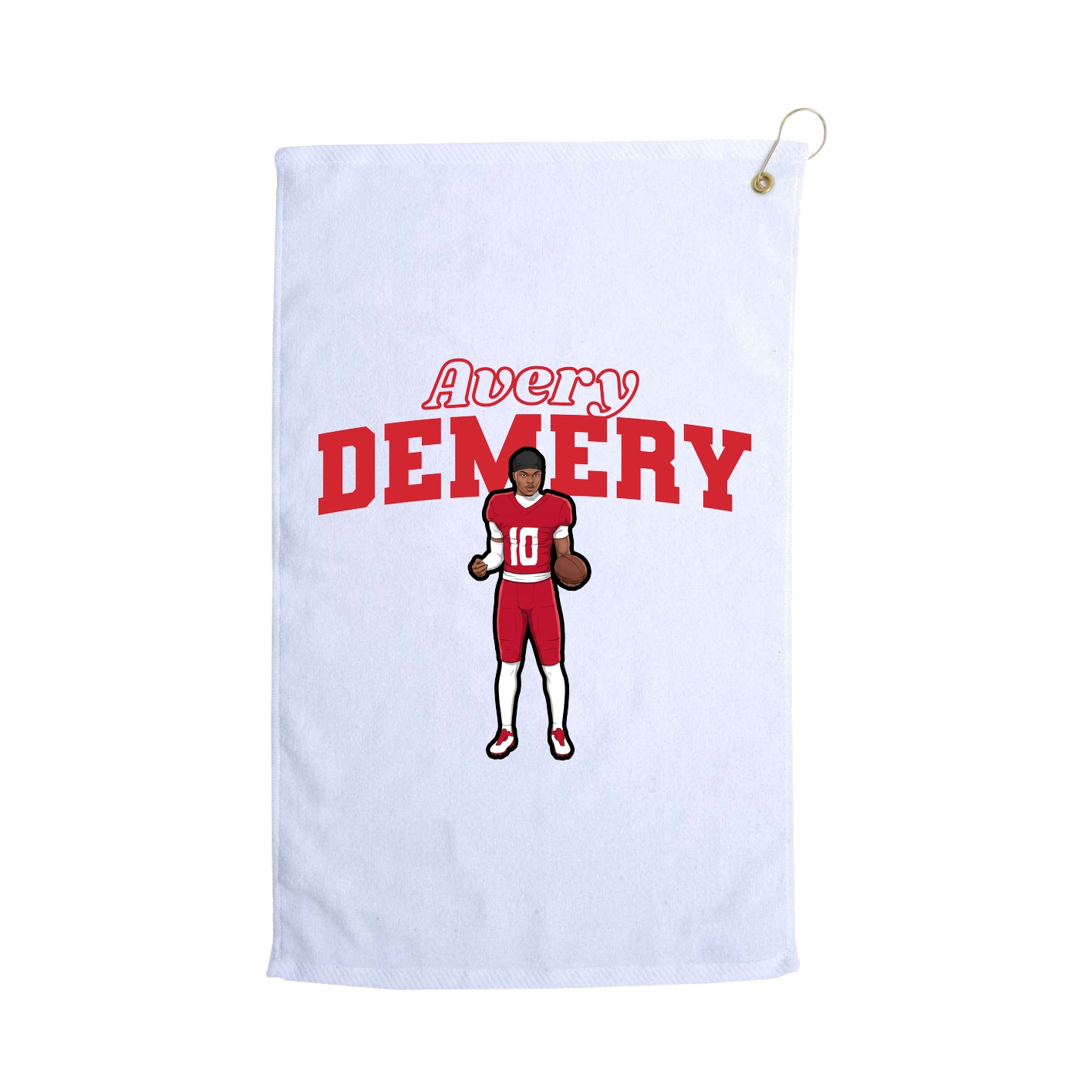 Golf Towel — Name Arch in White