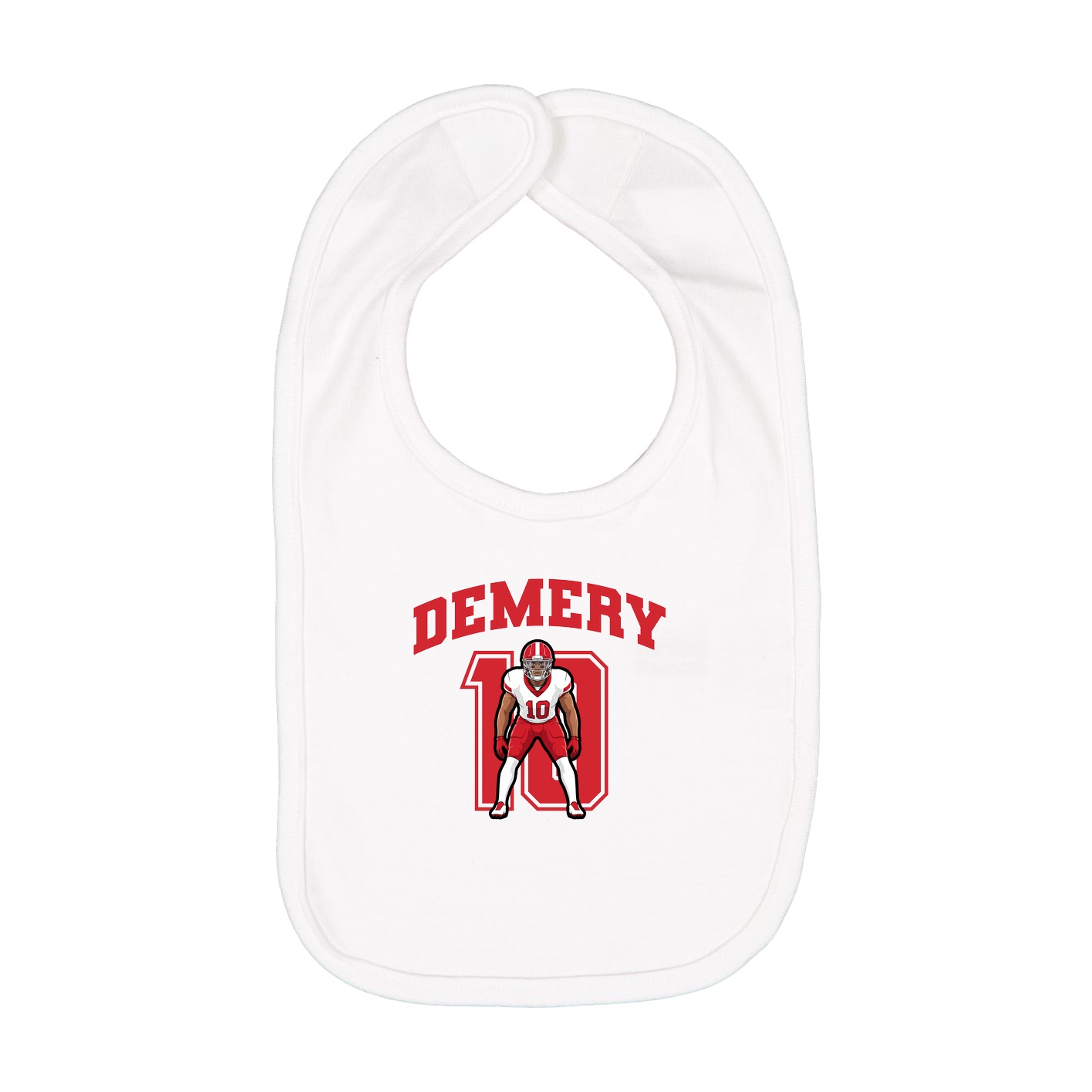 Infant Bib — Number in White