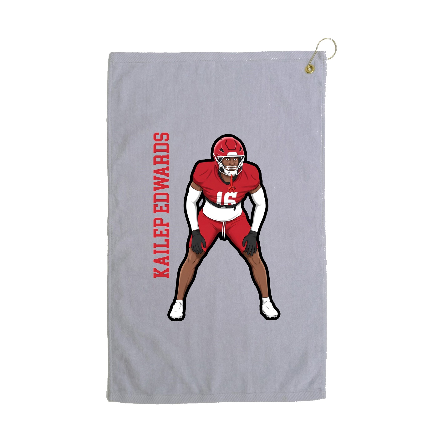 Golf Towel — Name Vertical in Grey