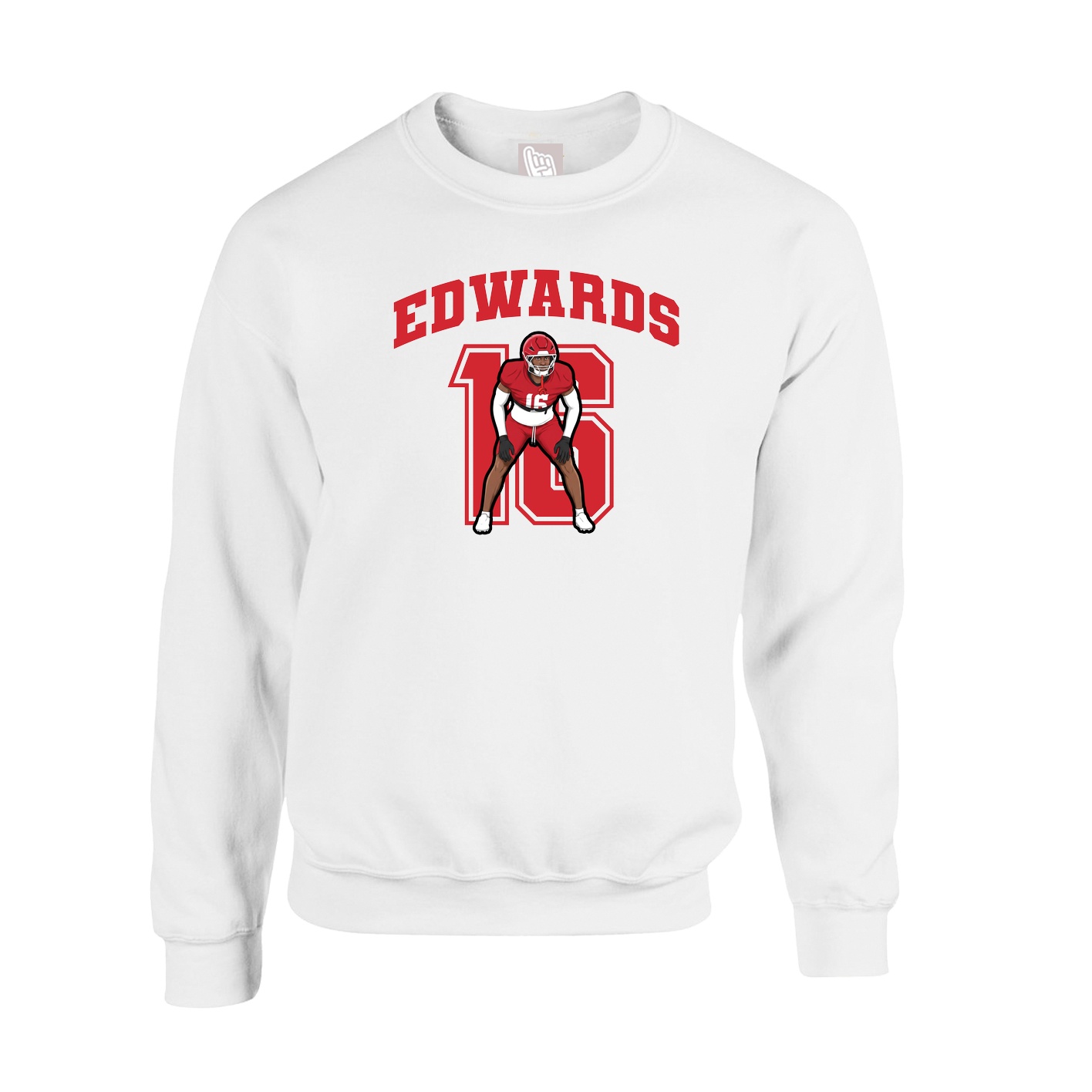 Fleece Crew — Number in White