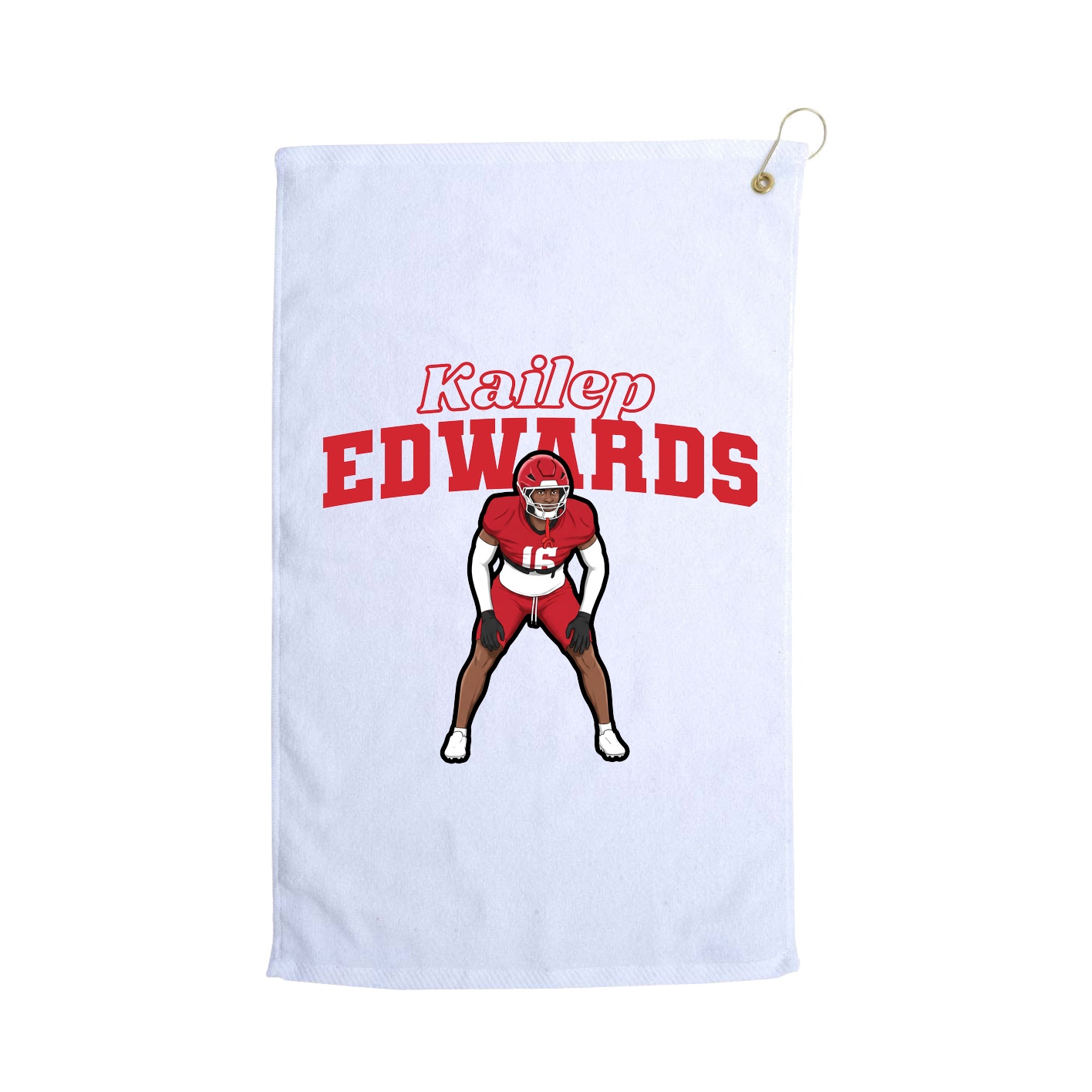 Golf Towel — Name Arch in White