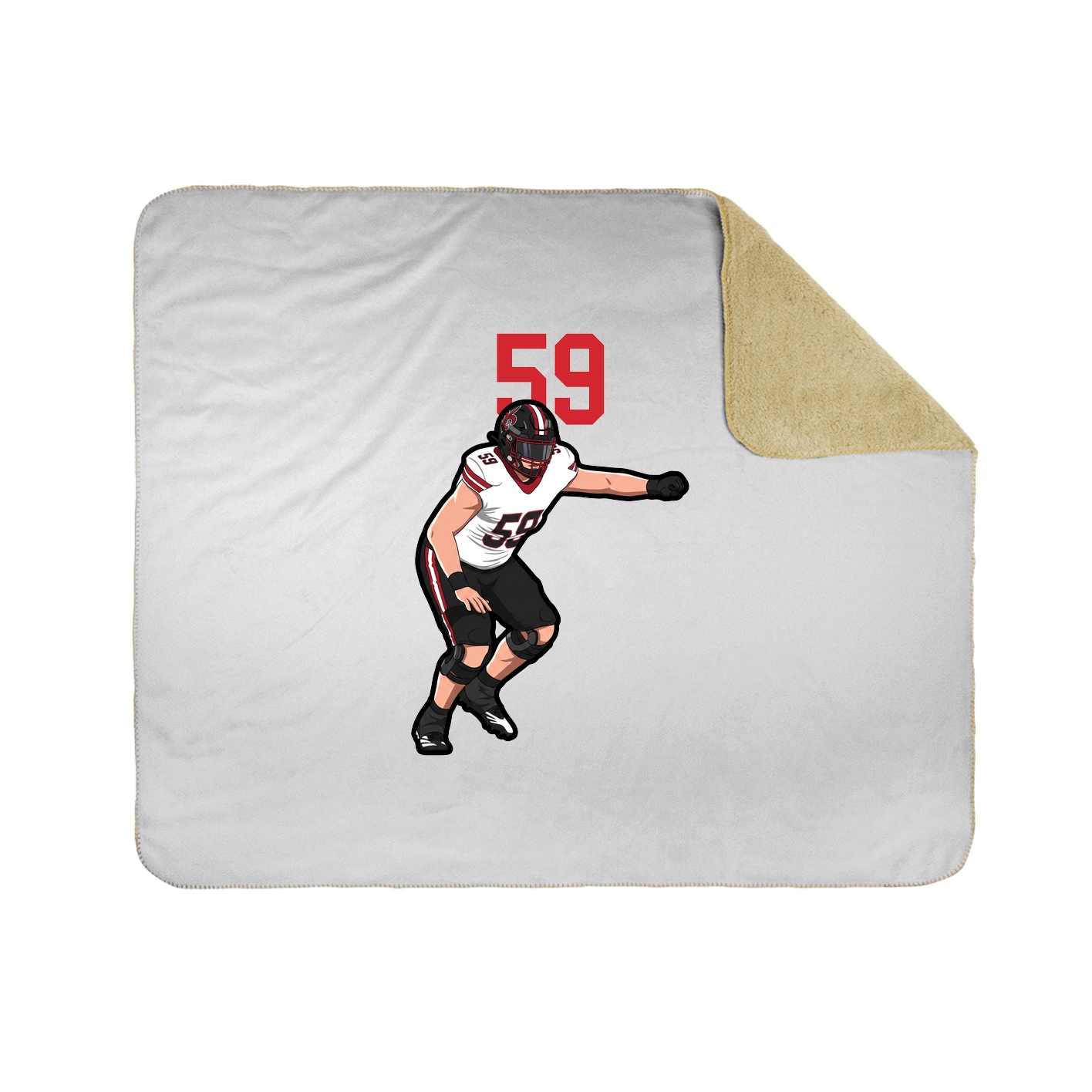 Throw Blanket — Number Top in White
