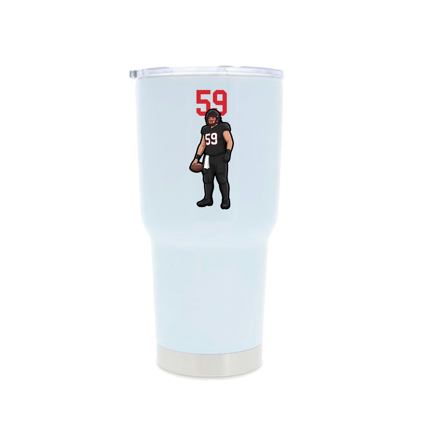 30oz Stainless Steel Tumbler — Number Top in White
