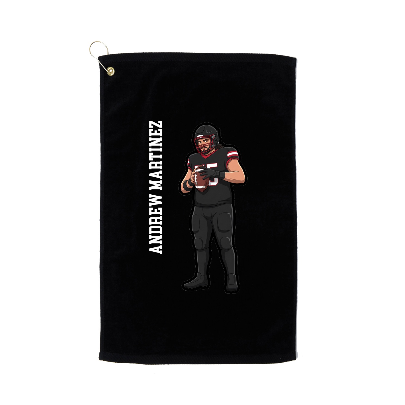 Golf Towel — Name Vertical in Black