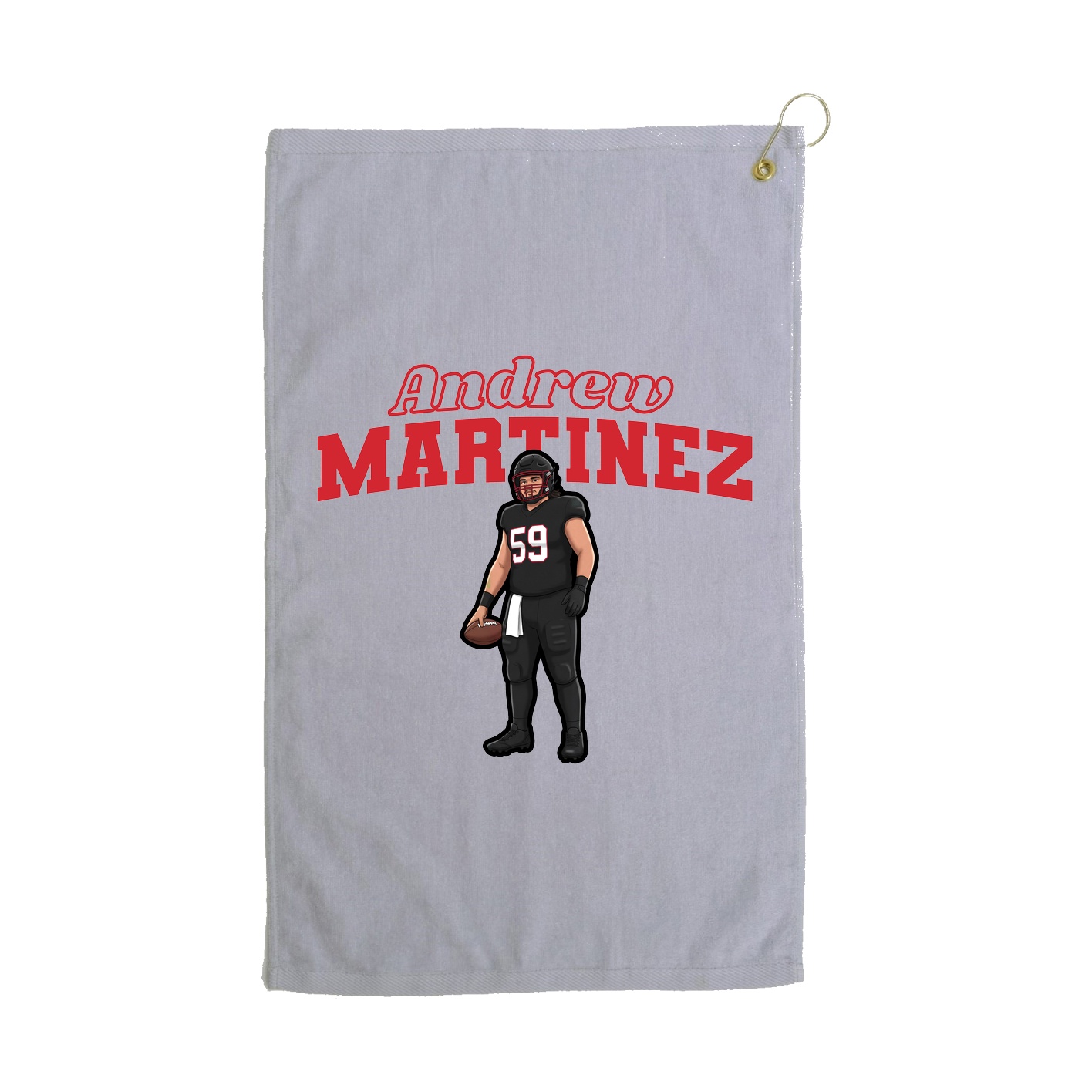 Golf Towel — Name Arch in Grey