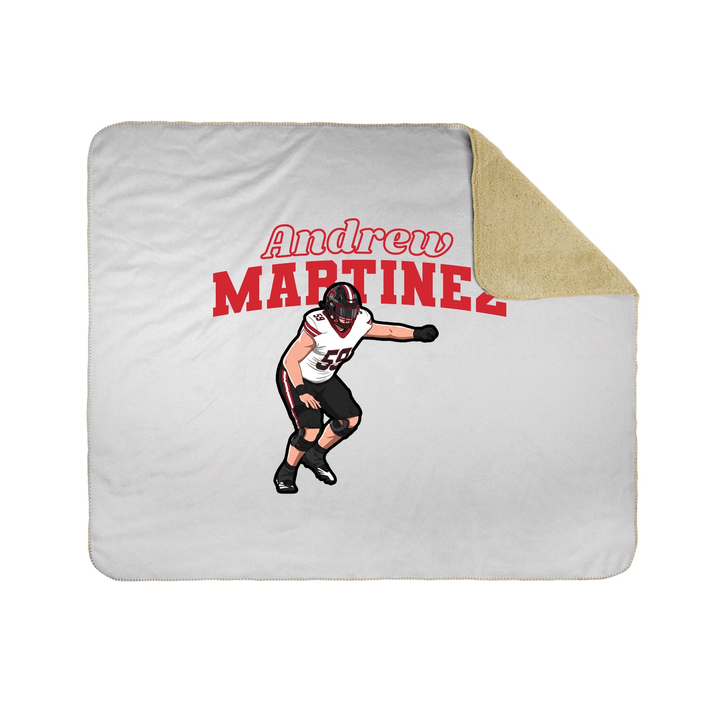 Throw Blanket — Name Arch in White