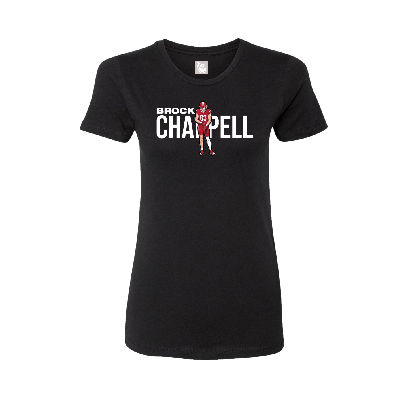 Fitted Women's Tee — Player Name in Black