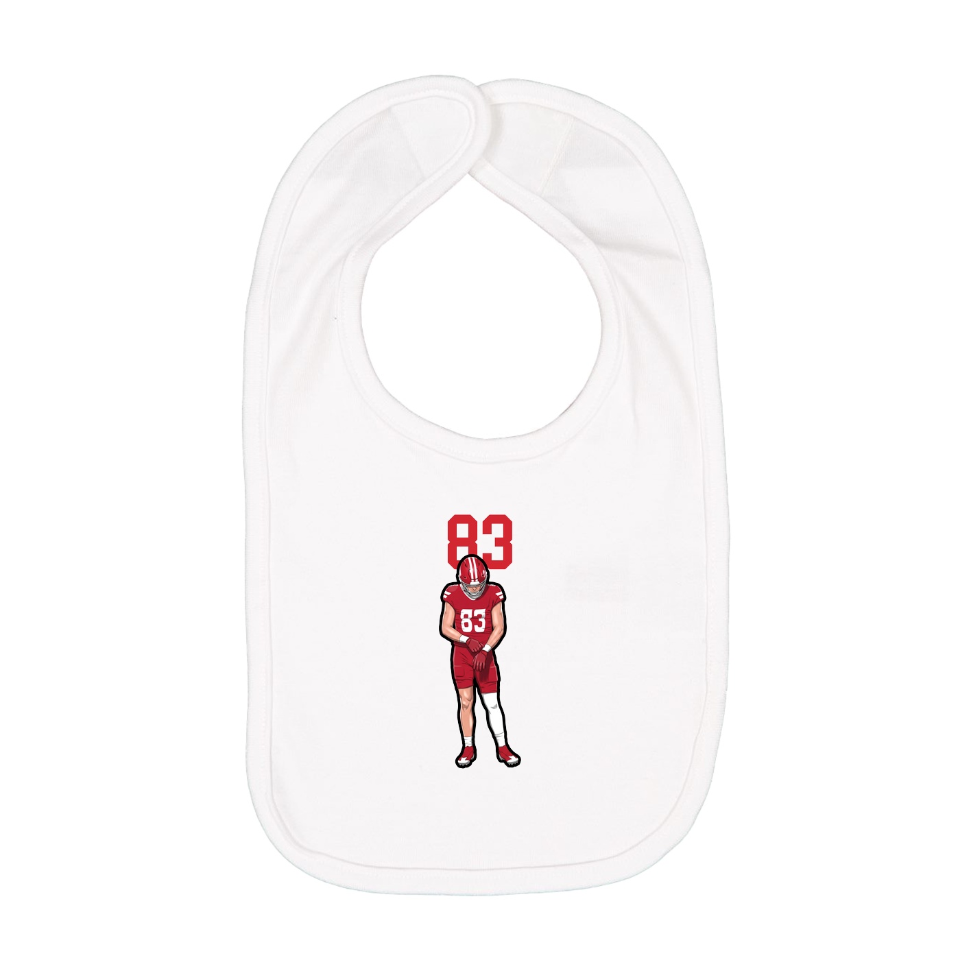 Infant Bib — Number Top in White