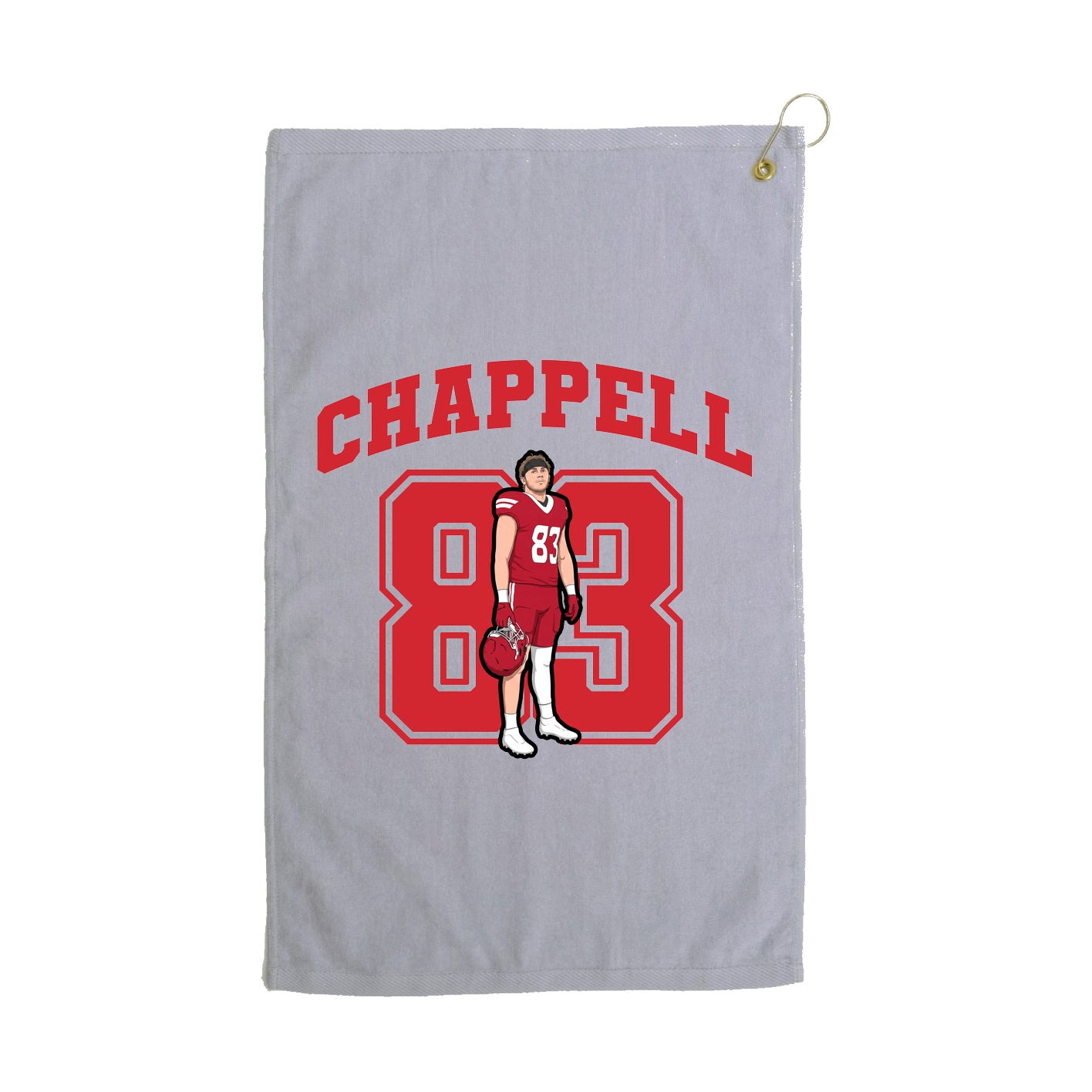 Golf Towel — Number in Grey