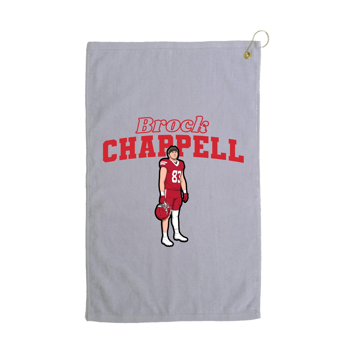 Golf Towel — Name Arch in Grey
