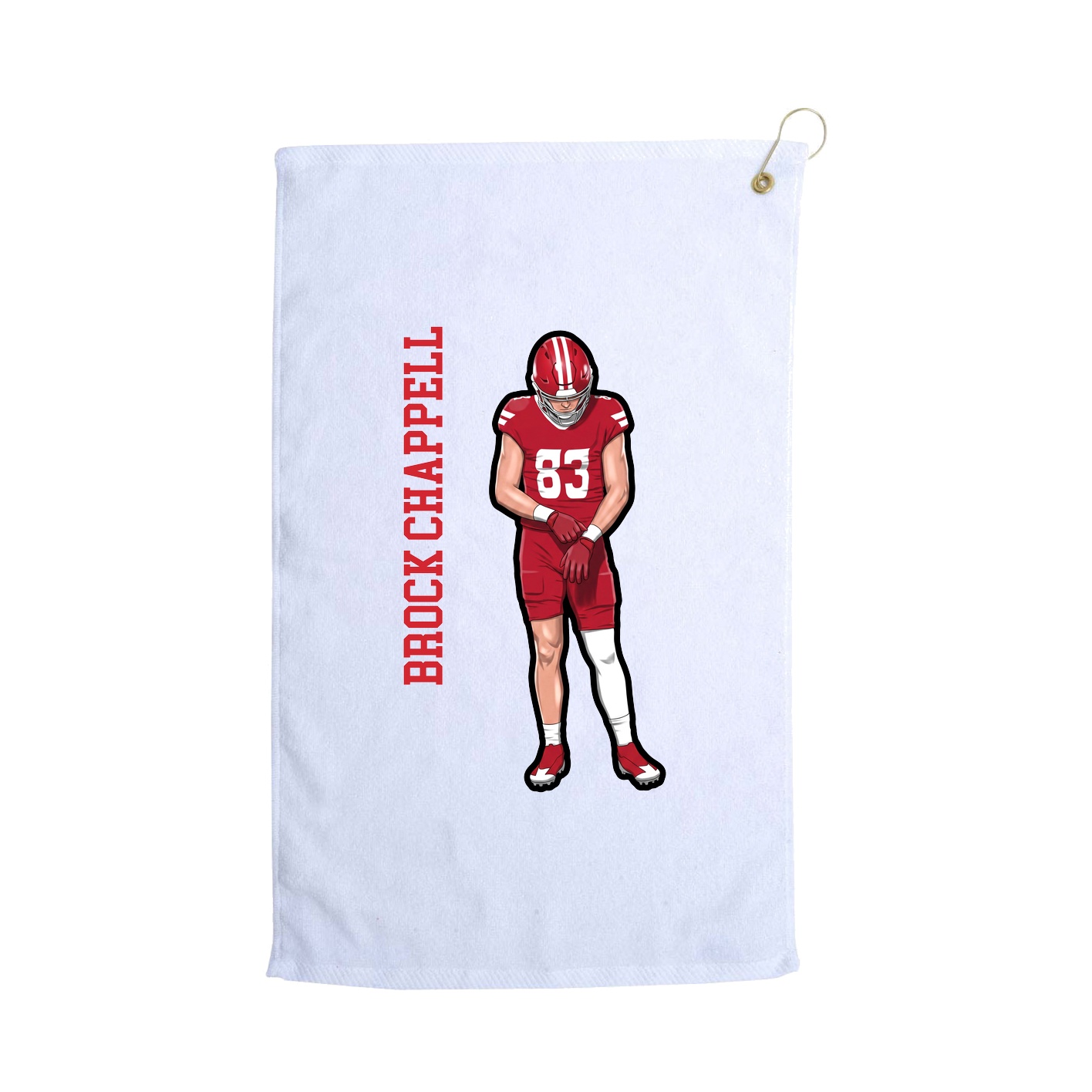 Golf Towel — Name Vertical in White