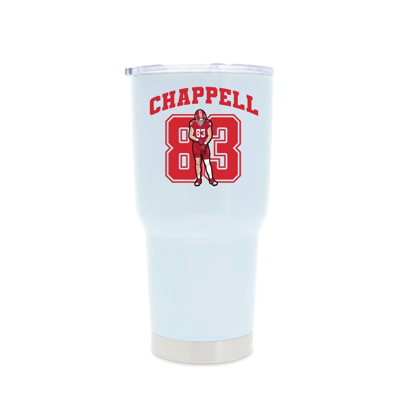 30oz Stainless Steel Tumbler — Number in White