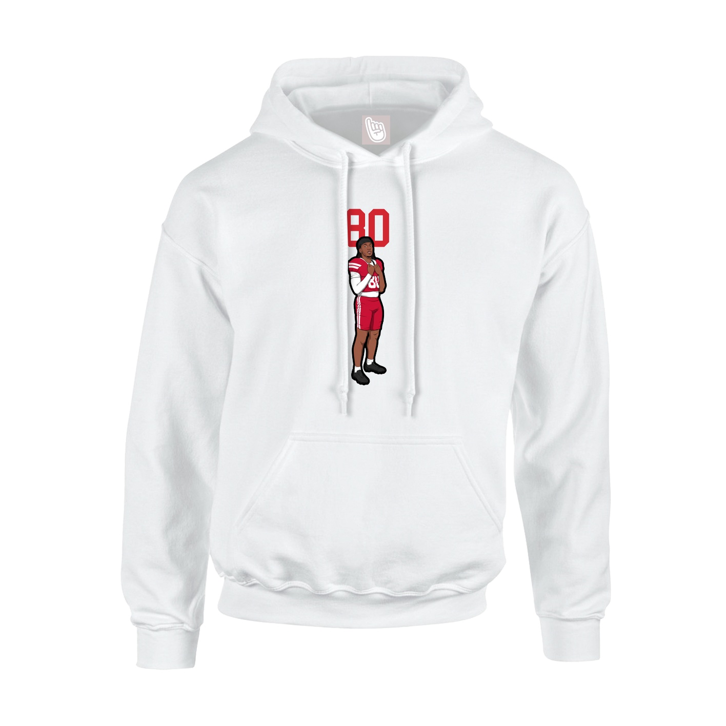 Youth Hoodie — Number Top in White