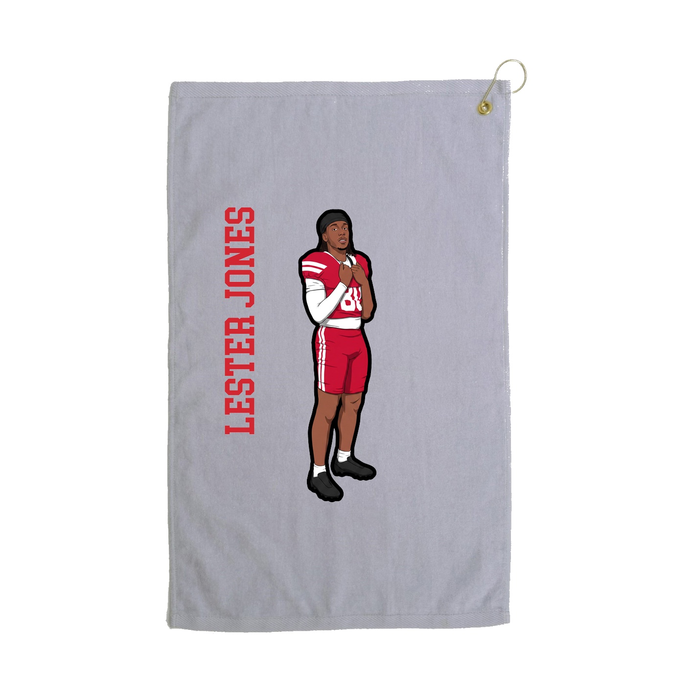 Golf Towel — Name Vertical in Grey