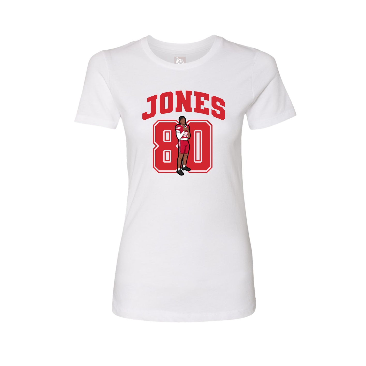 Fitted Women's Tee — Number in White