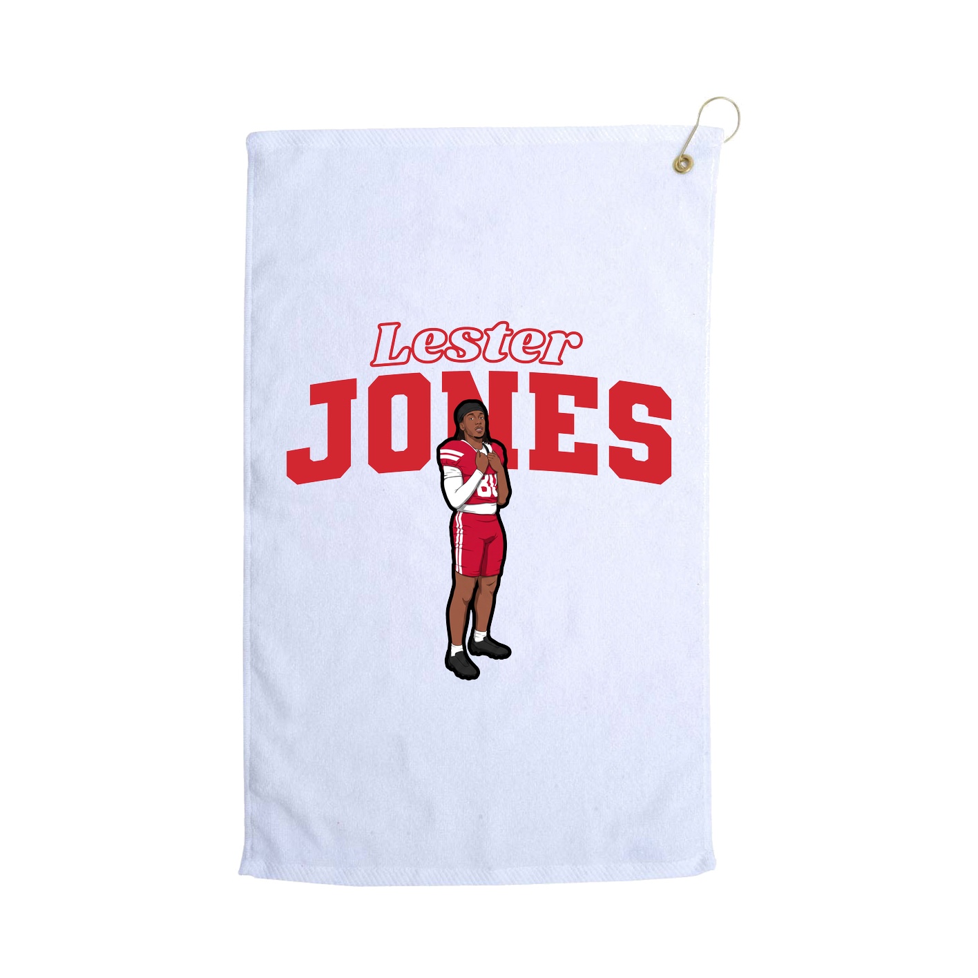 Golf Towel — Name Arch in White