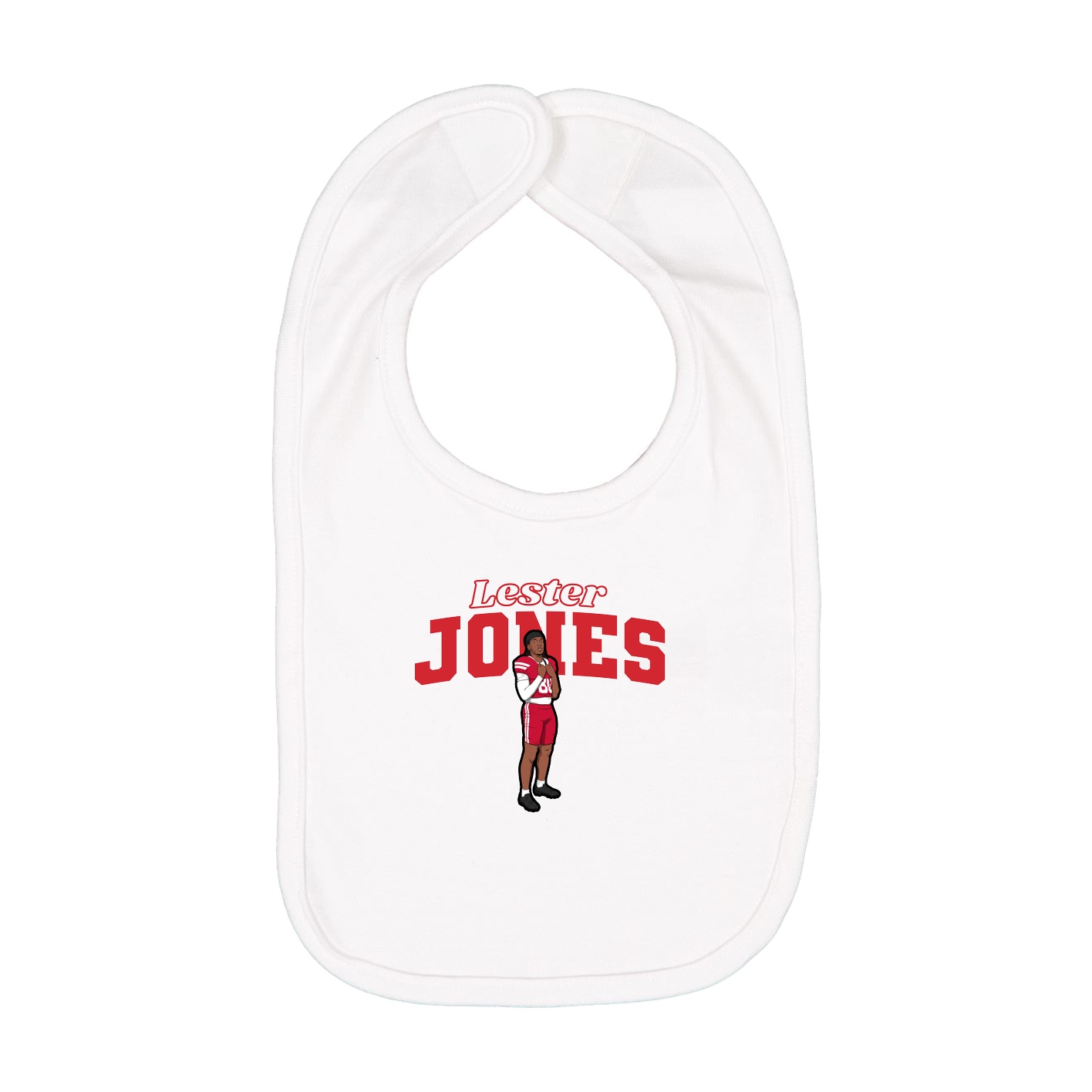 Infant Bib — Name Arch in White