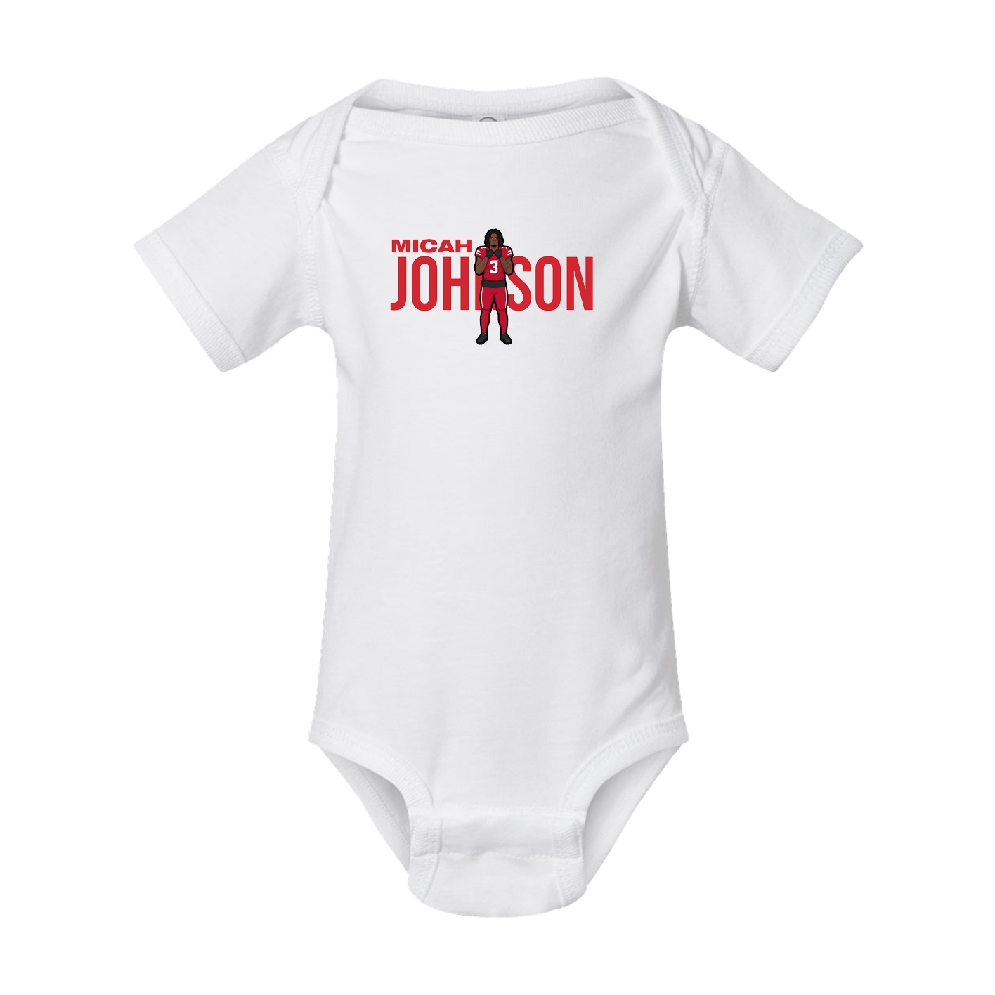 Baby Onesie — Player Name in White