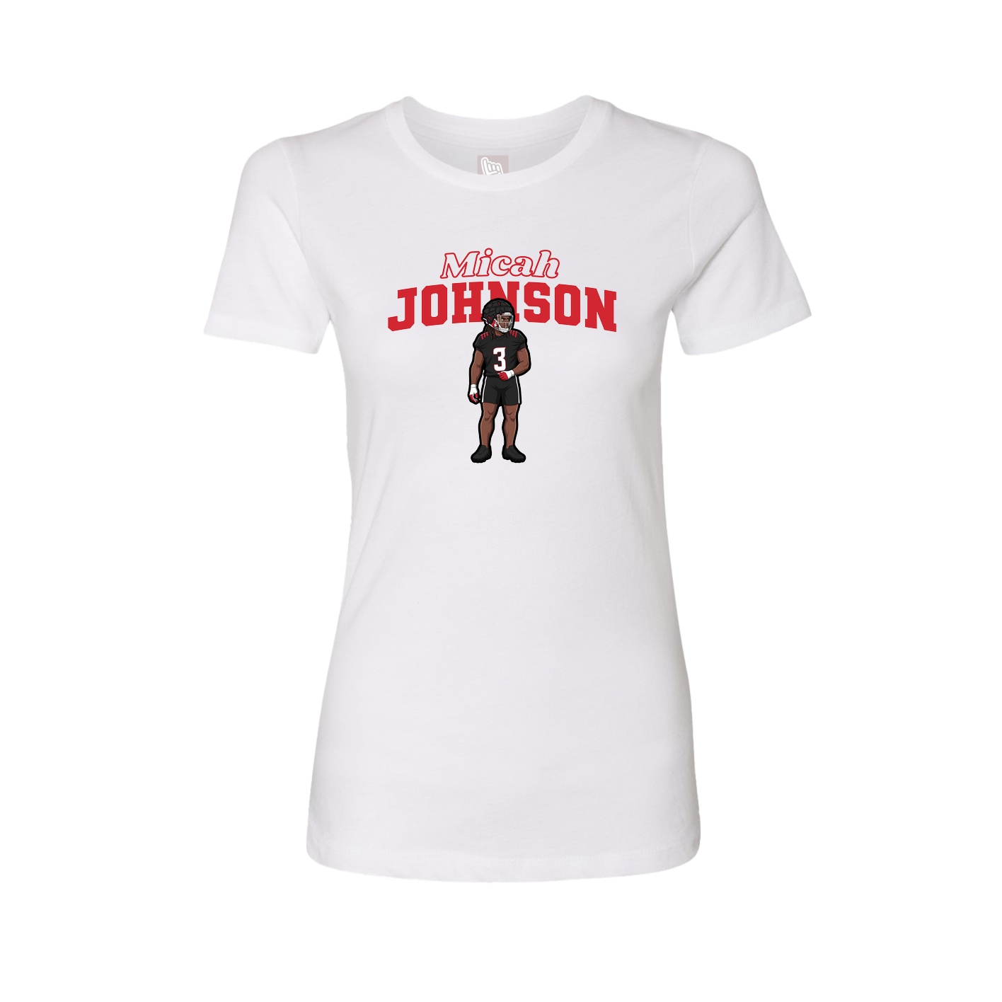 Fitted Women's Tee — Name Arch in White