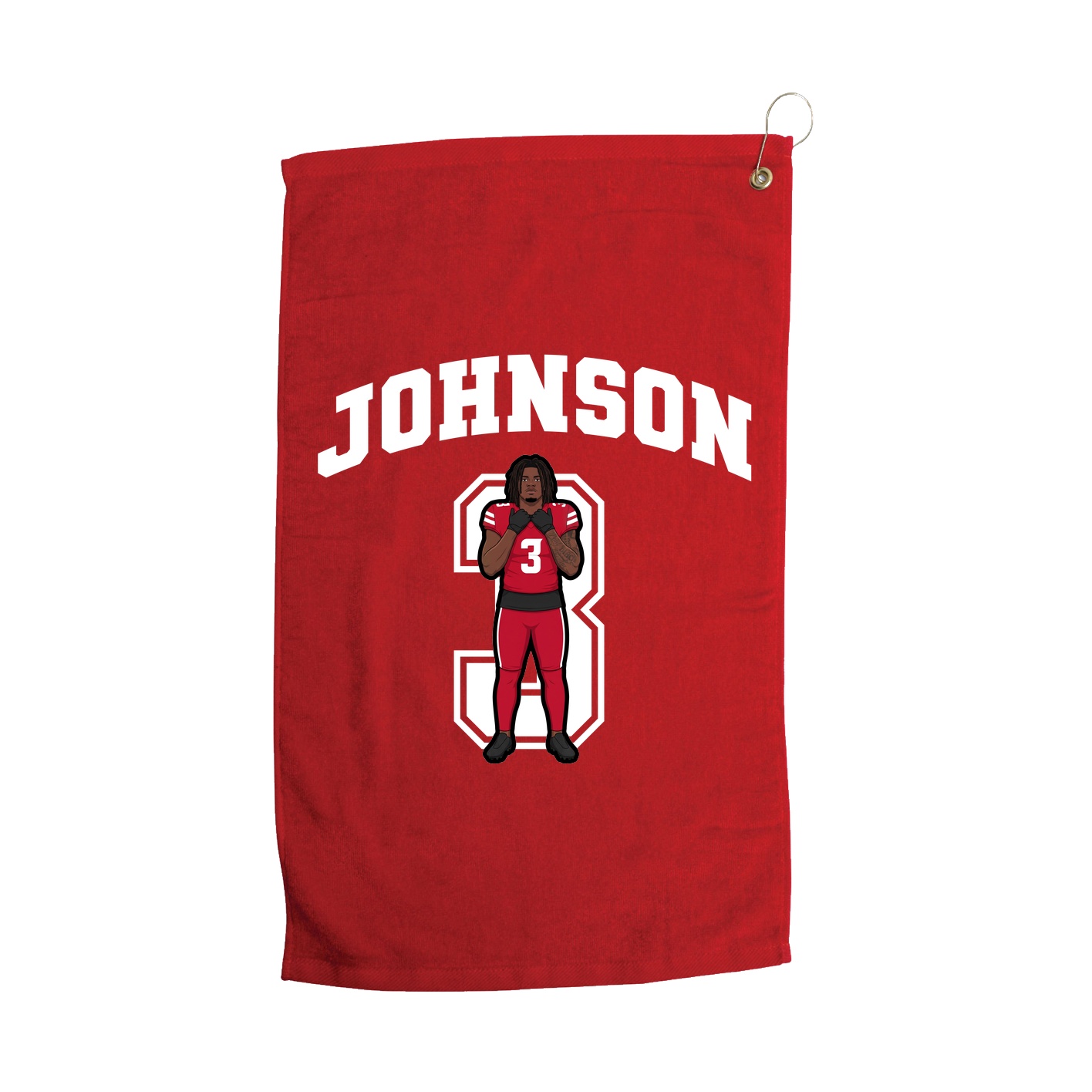 Golf Towel — Number in Red