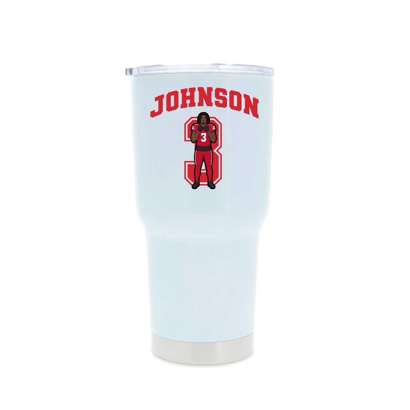 30oz Stainless Steel Tumbler — Number in White