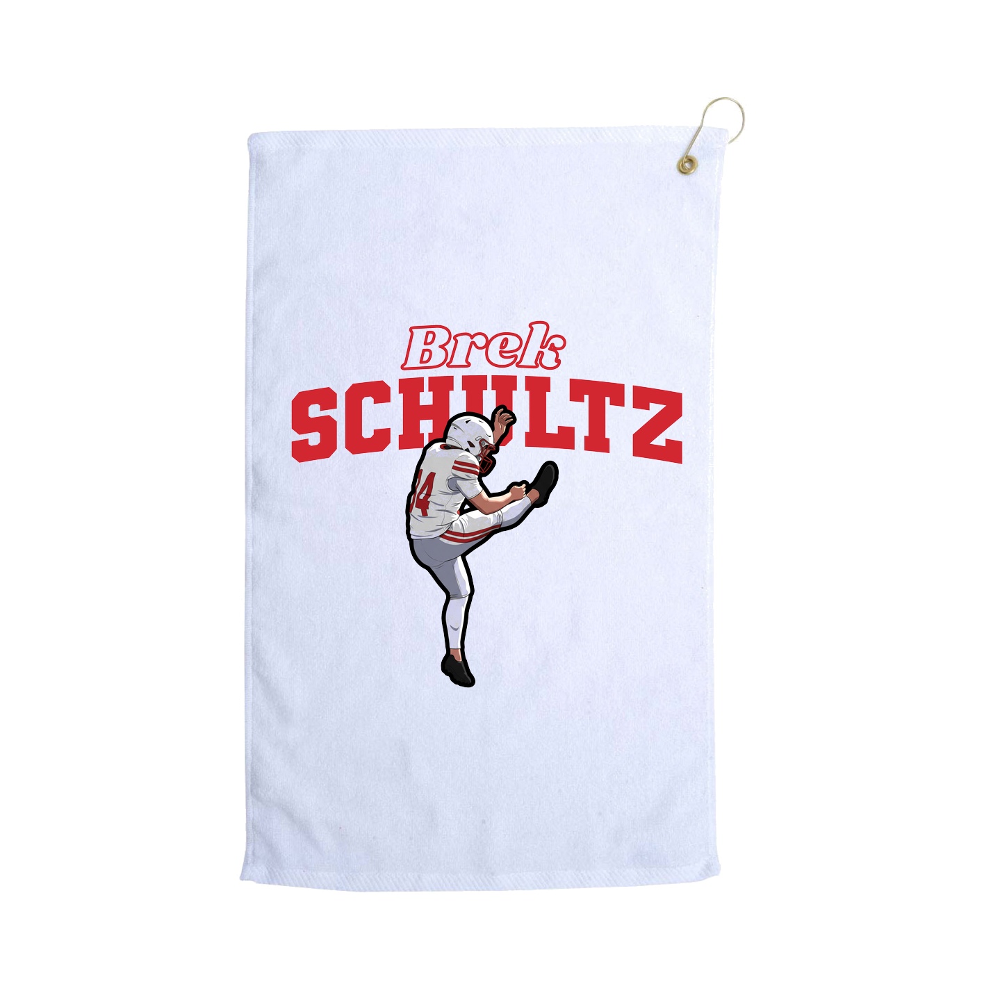 Golf Towel — Name Arch in White