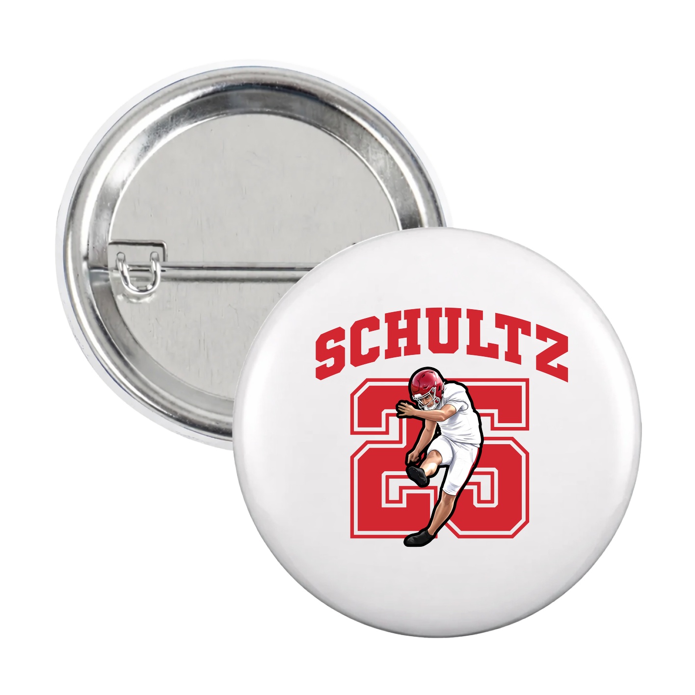 Game Day Button — Number in White