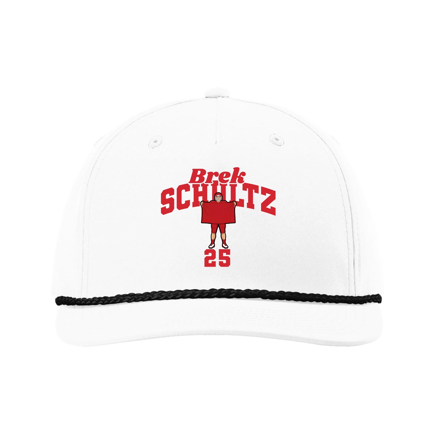 Five-Panel Classic Rope Cap — Signature Arch in White