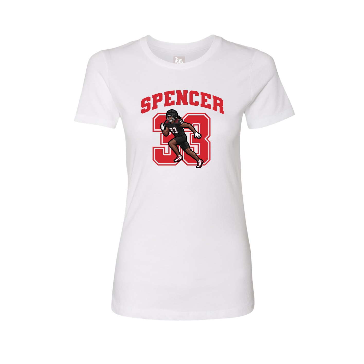 Fitted Women's Tee — Number in White