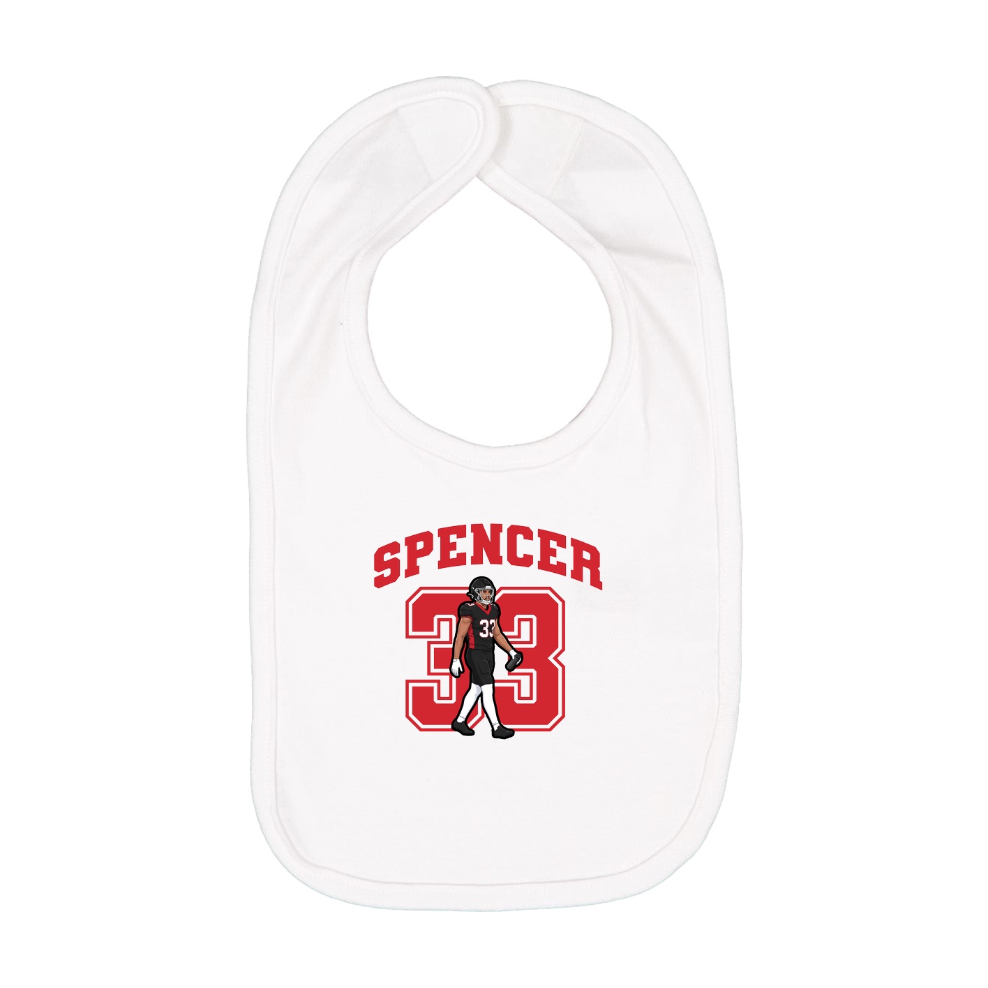 Infant Bib — Number in White
