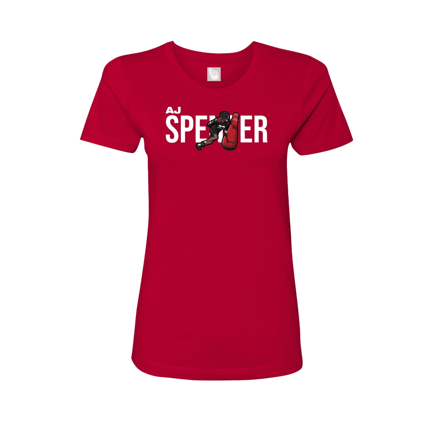 Fitted Women's Tee — Player Name in Red