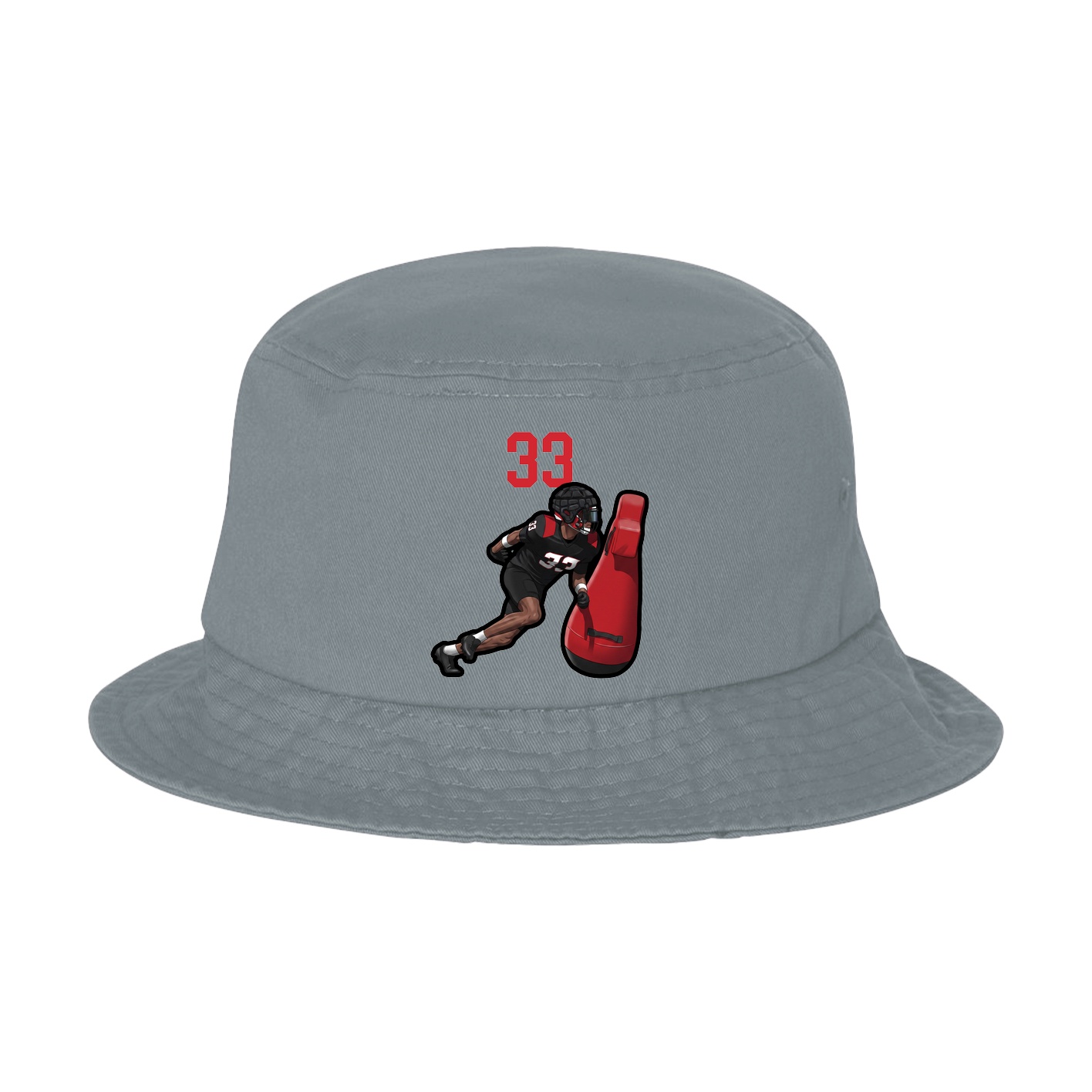 Bucket Cap — Number Top in Grey