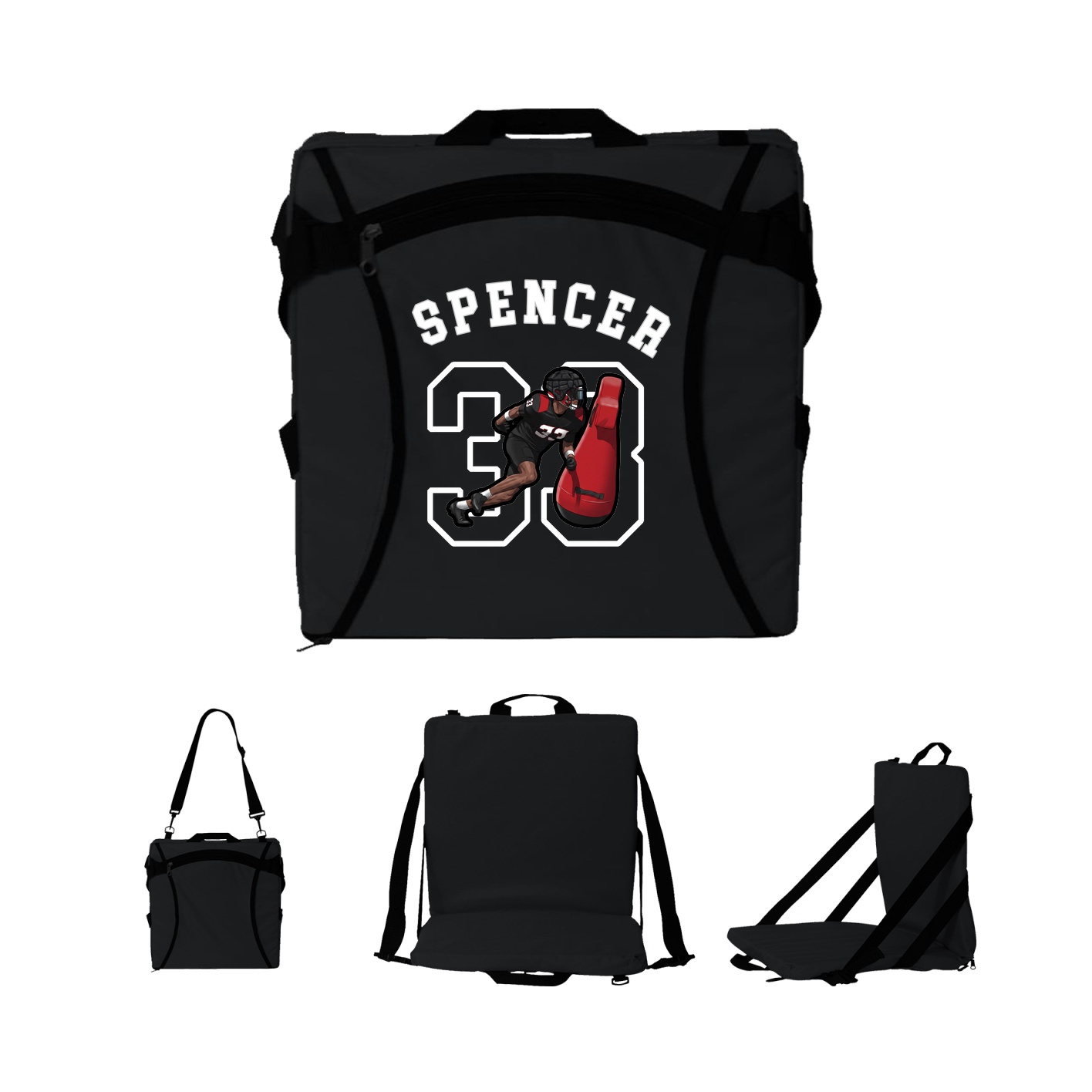 Folding Stadium Seat — Shirsey Arch in Black