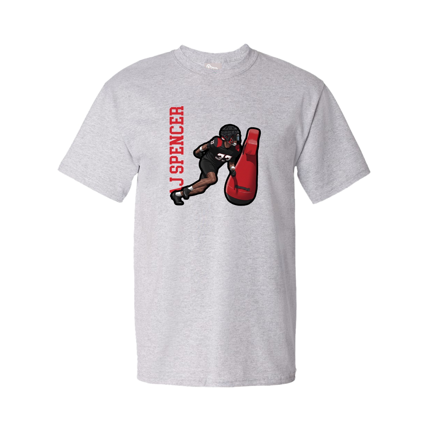 Tee — Name Vertical in Grey