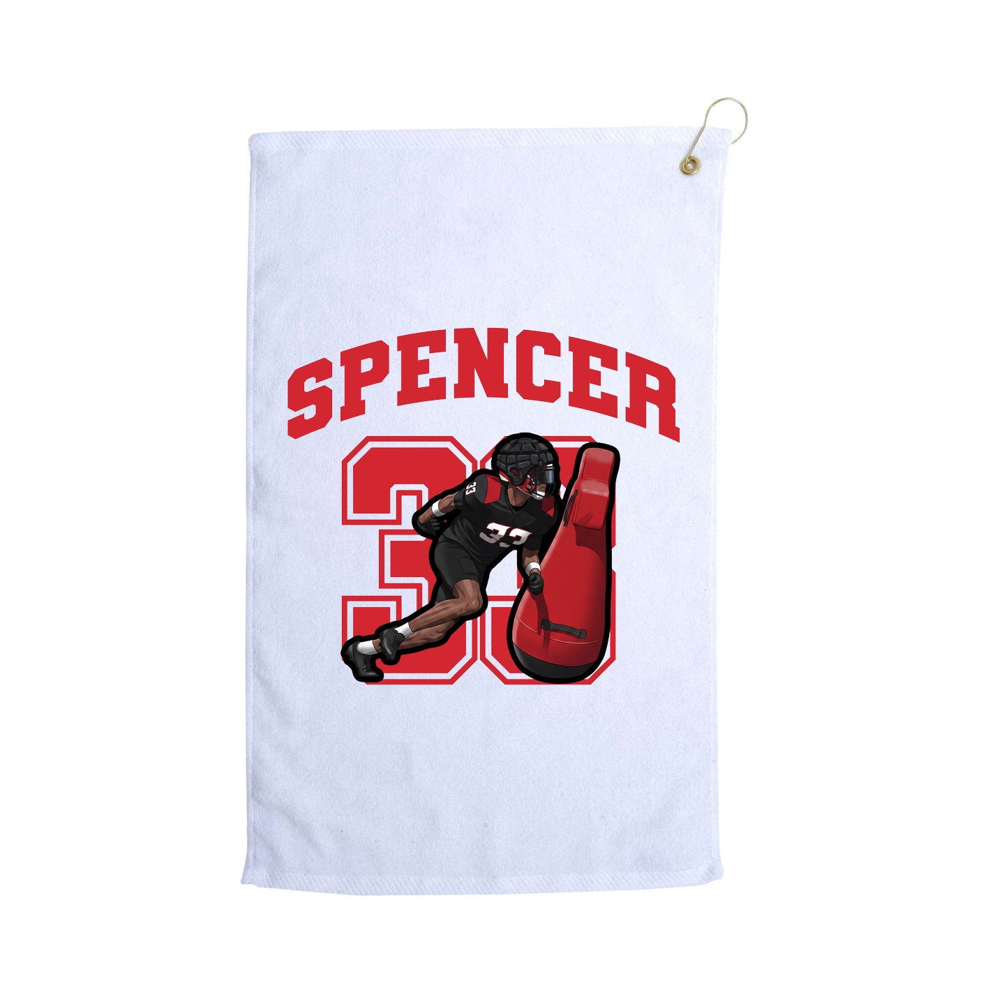 Golf Towel — Number in White