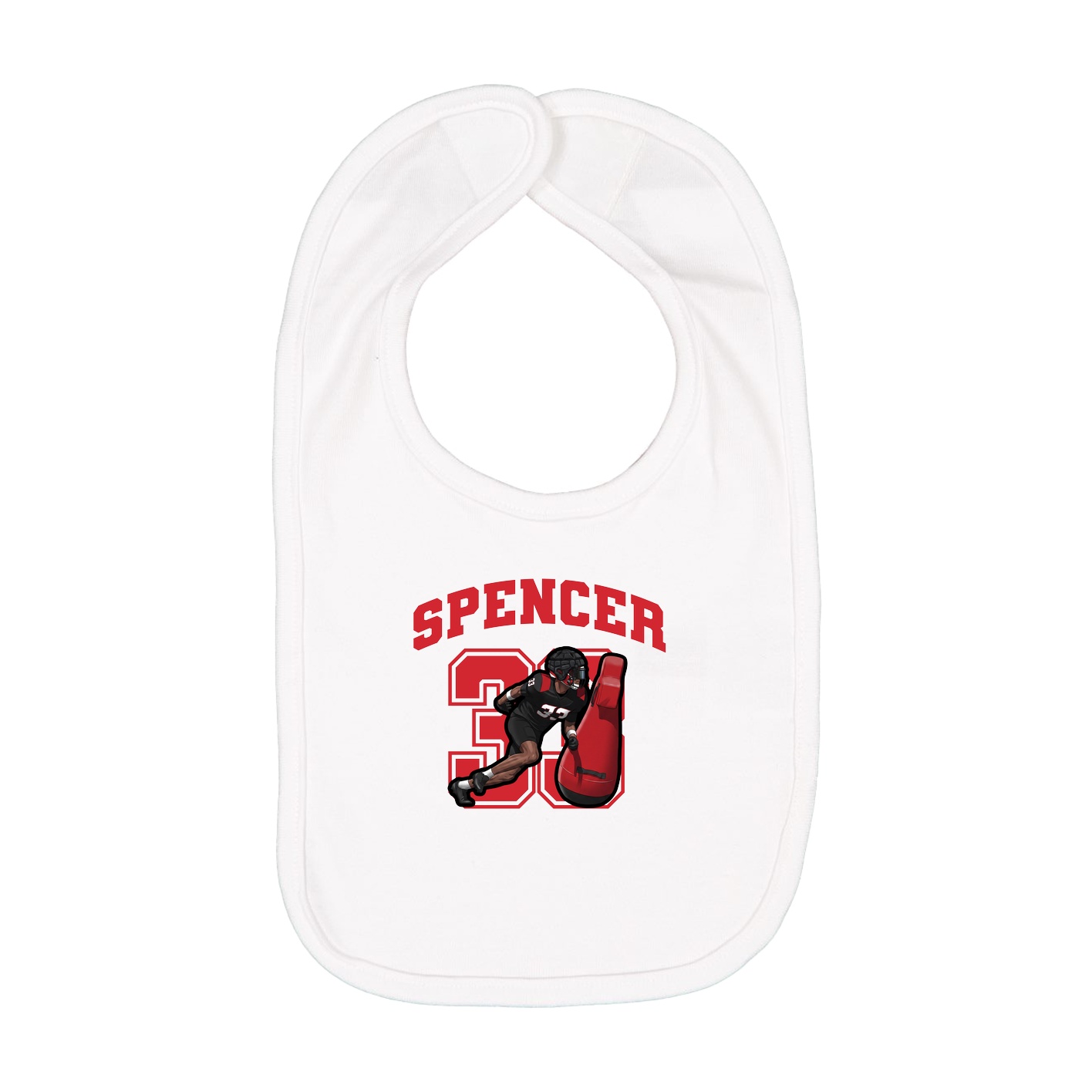 Infant Bib — Number in White