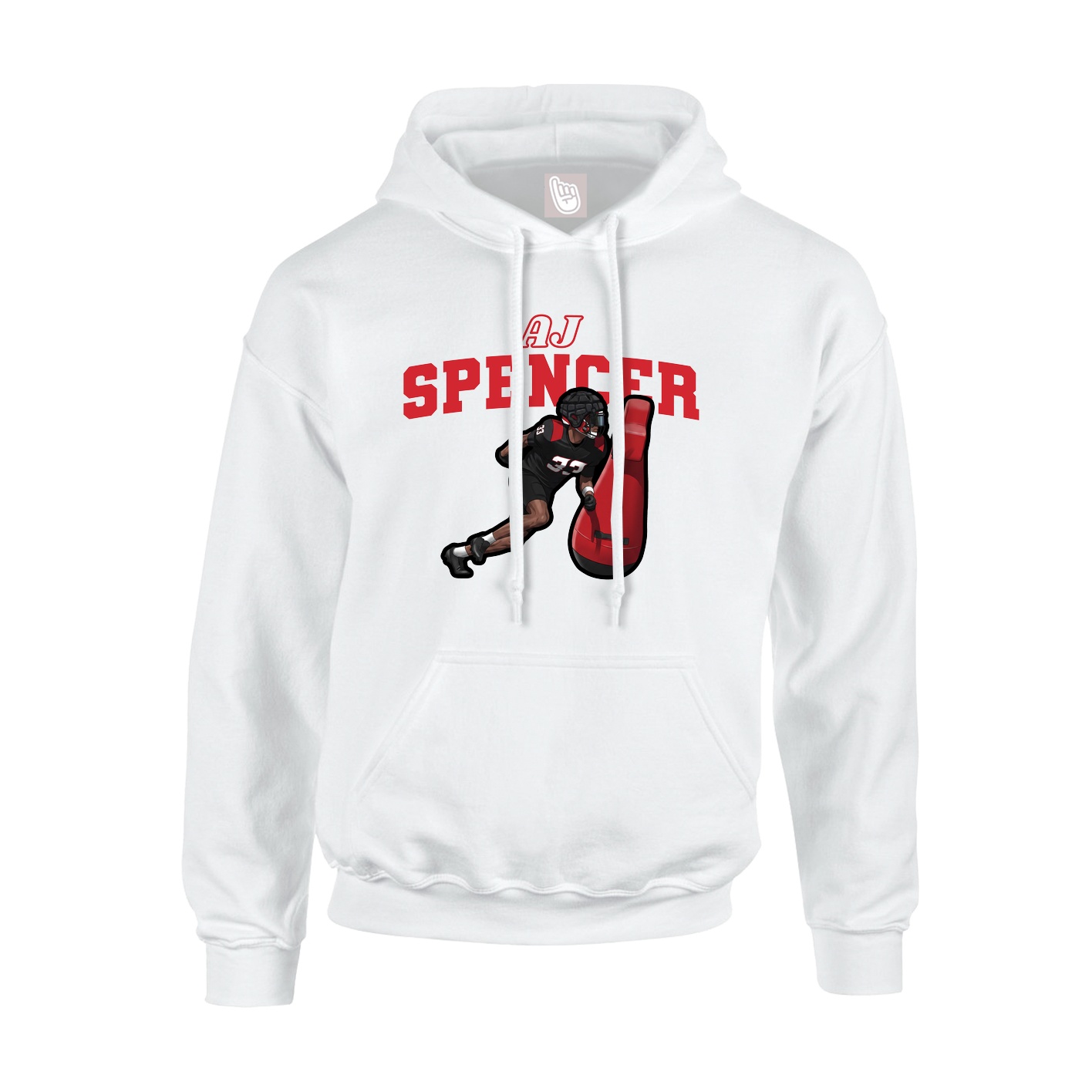 Hoodie — Name Arch in White