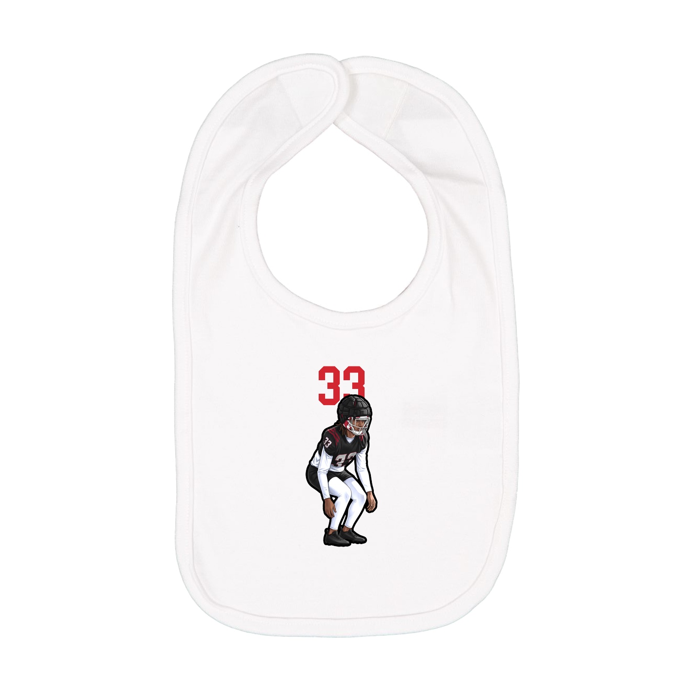 Infant Bib — Number Top in White