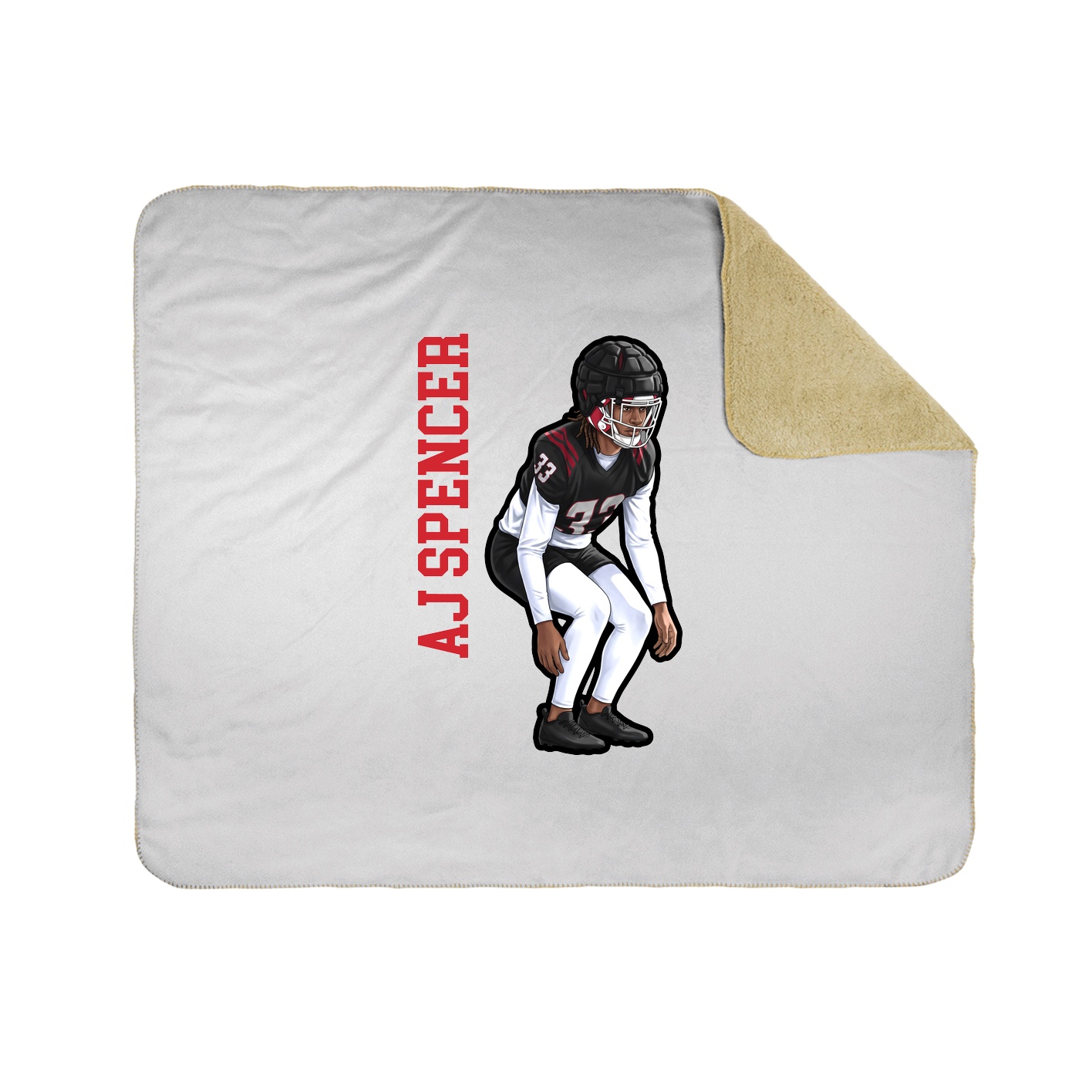 Throw Blanket — Name Vertical in White