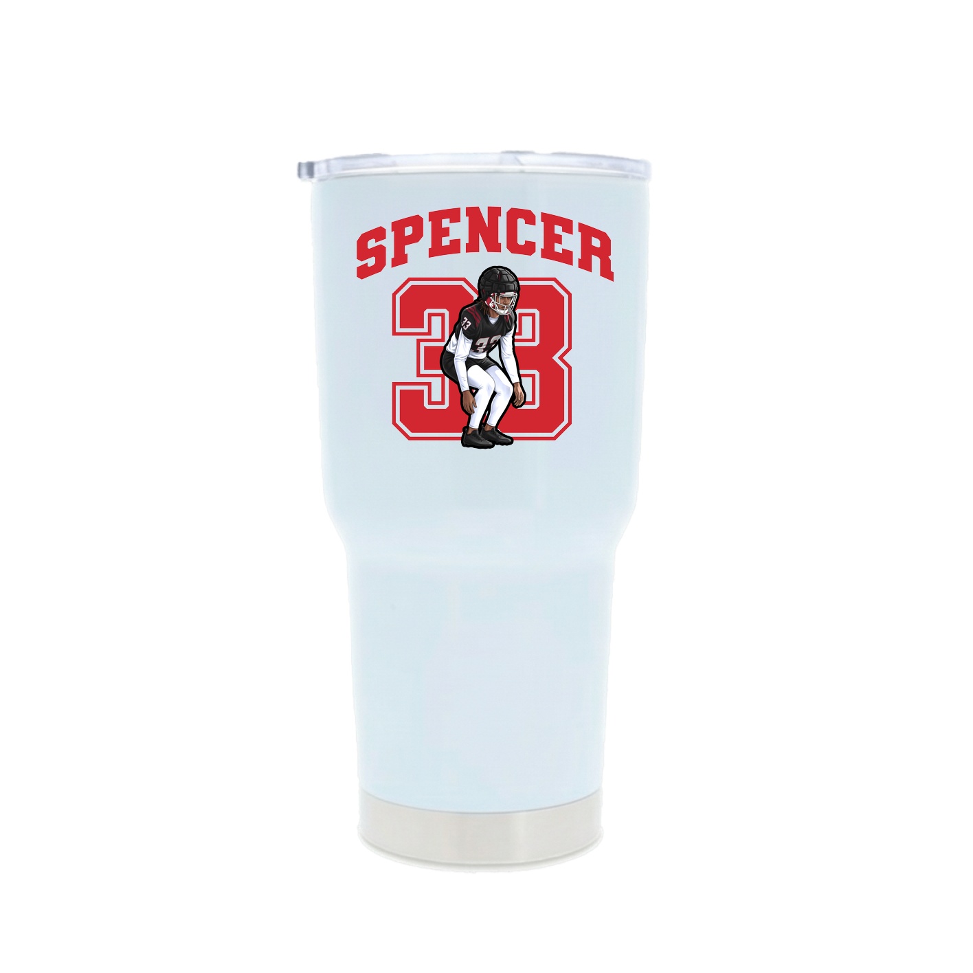 30oz Stainless Steel Tumbler — Number in White