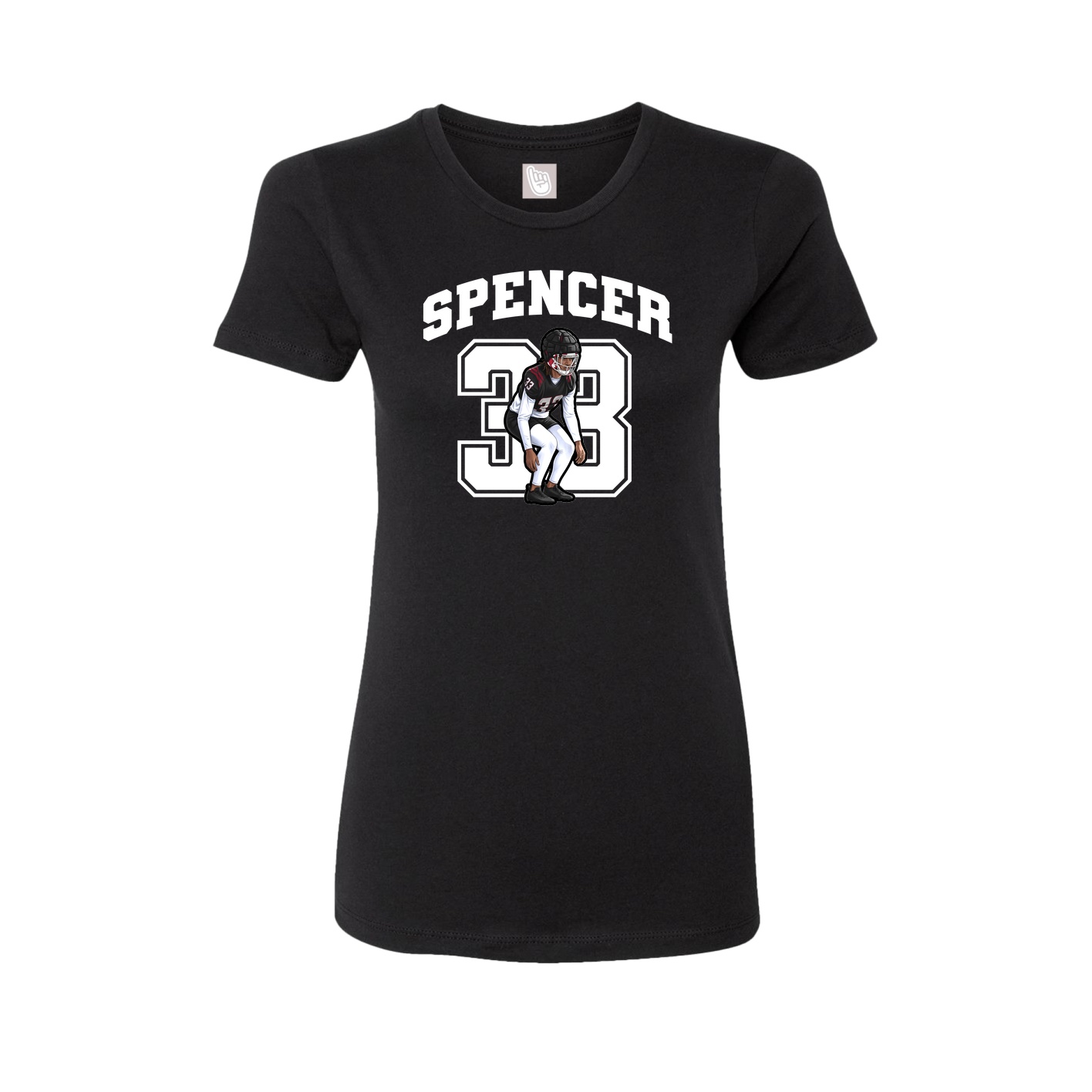 Fitted Women's Tee — Number in Black