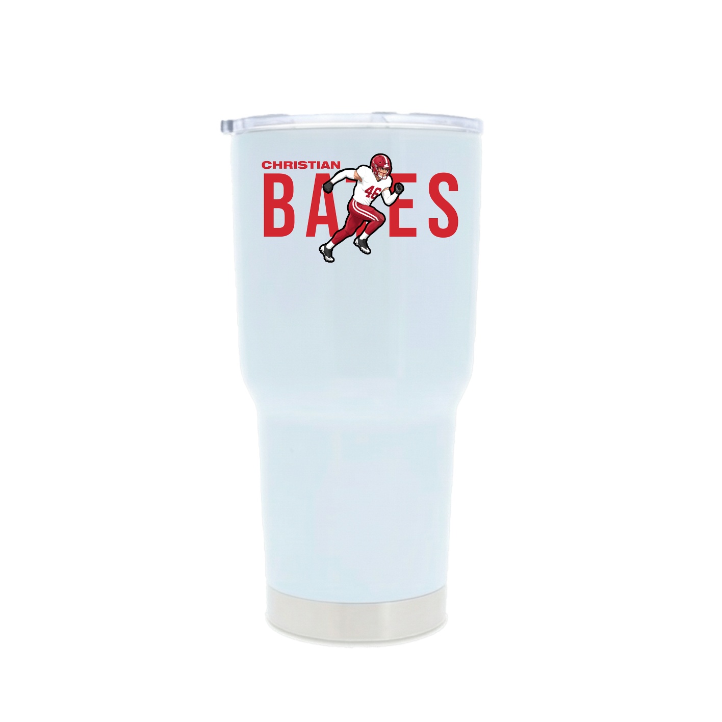 30oz Stainless Steel Tumbler — Player Name in White