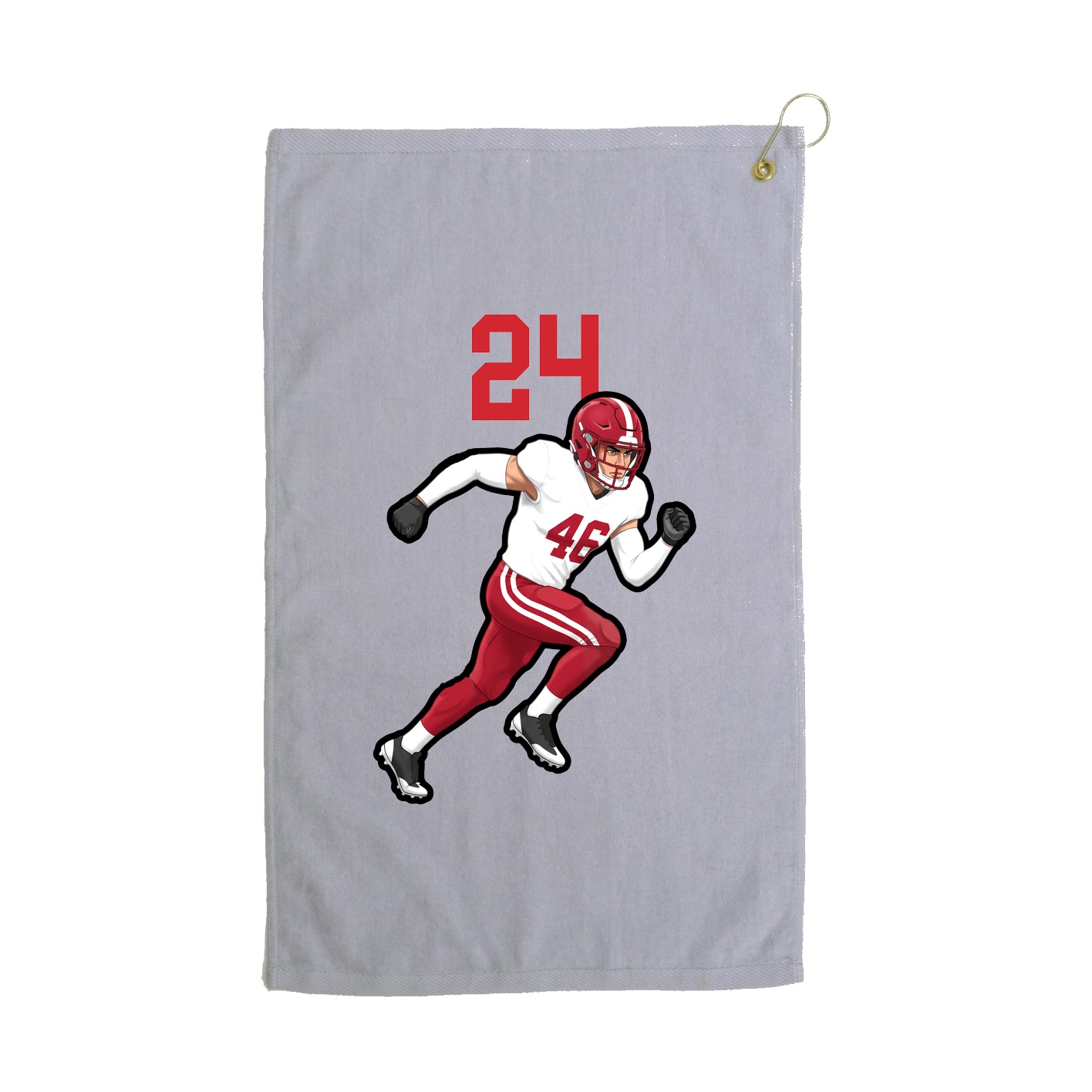 Golf Towel — Number Top in Grey