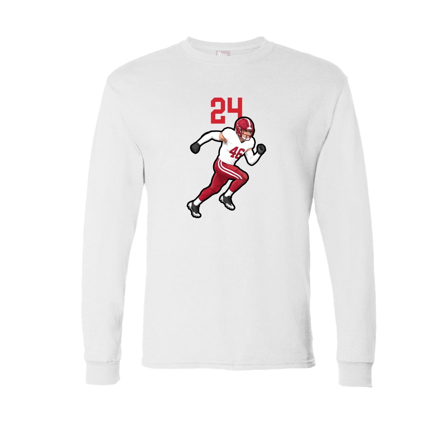 Long Sleeve Tee — Number Top in White